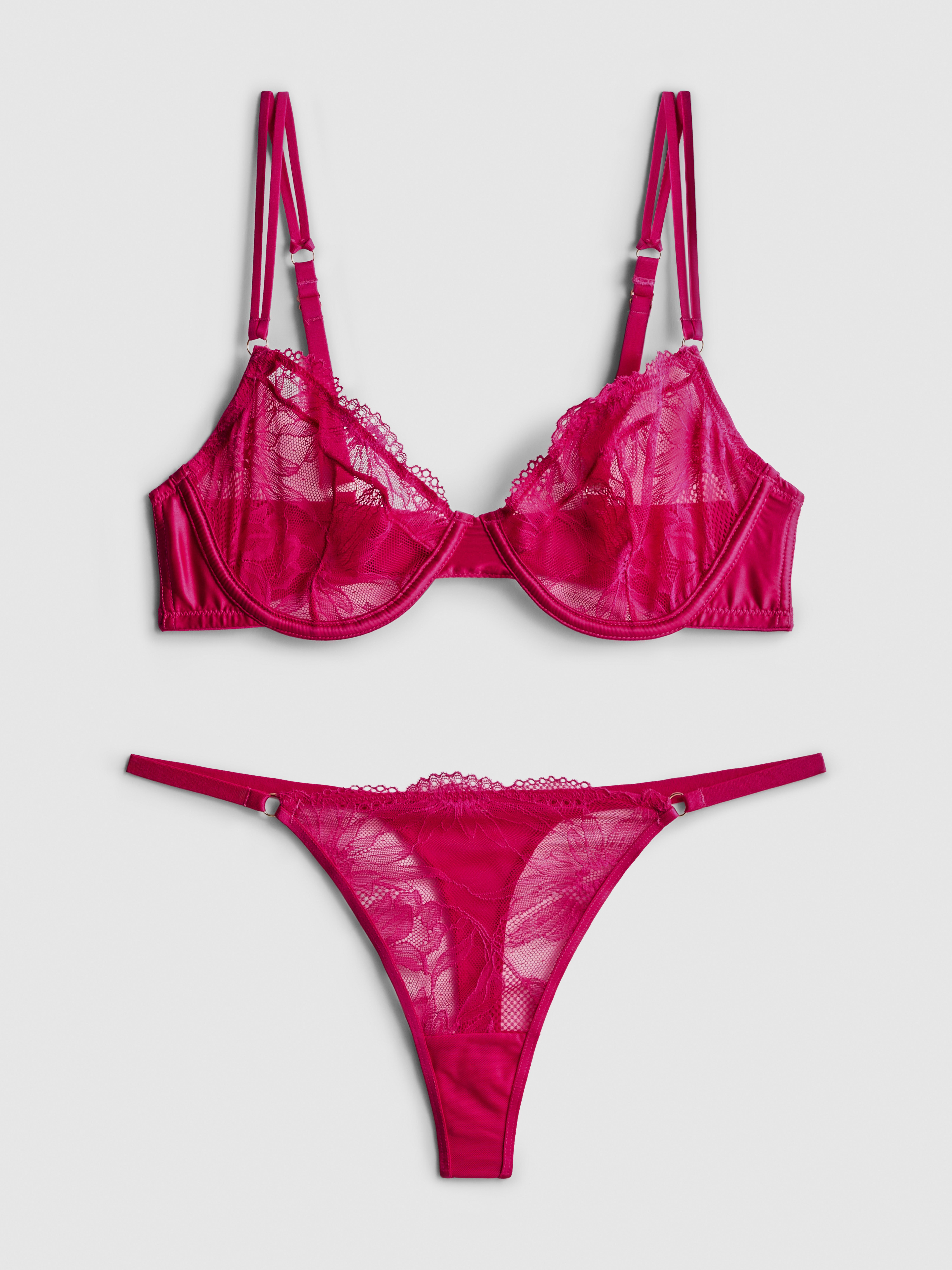 Non-Padded Wired Lace Lingerie Set