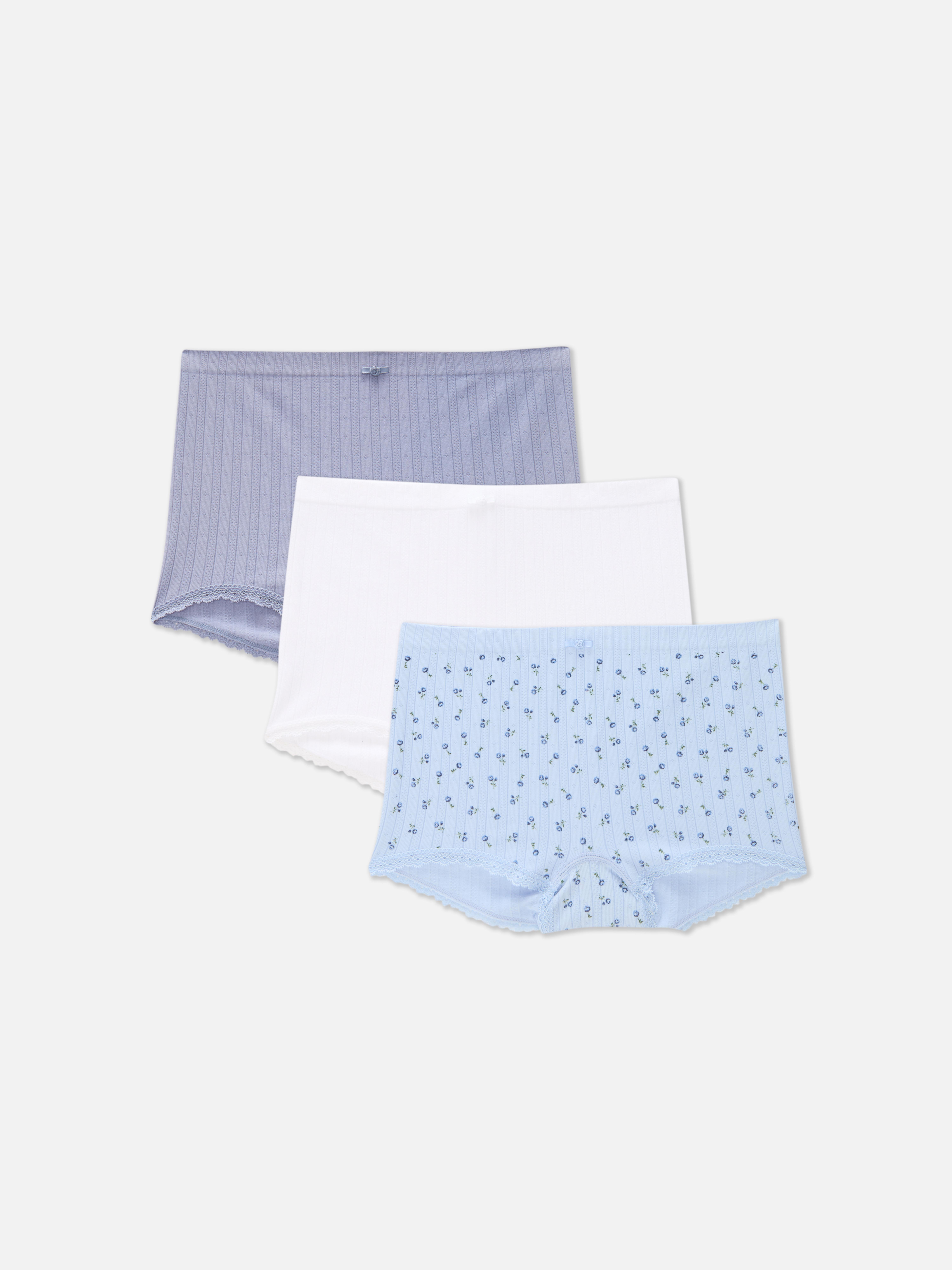 3pk Seamless Pointelle Boy Shorts