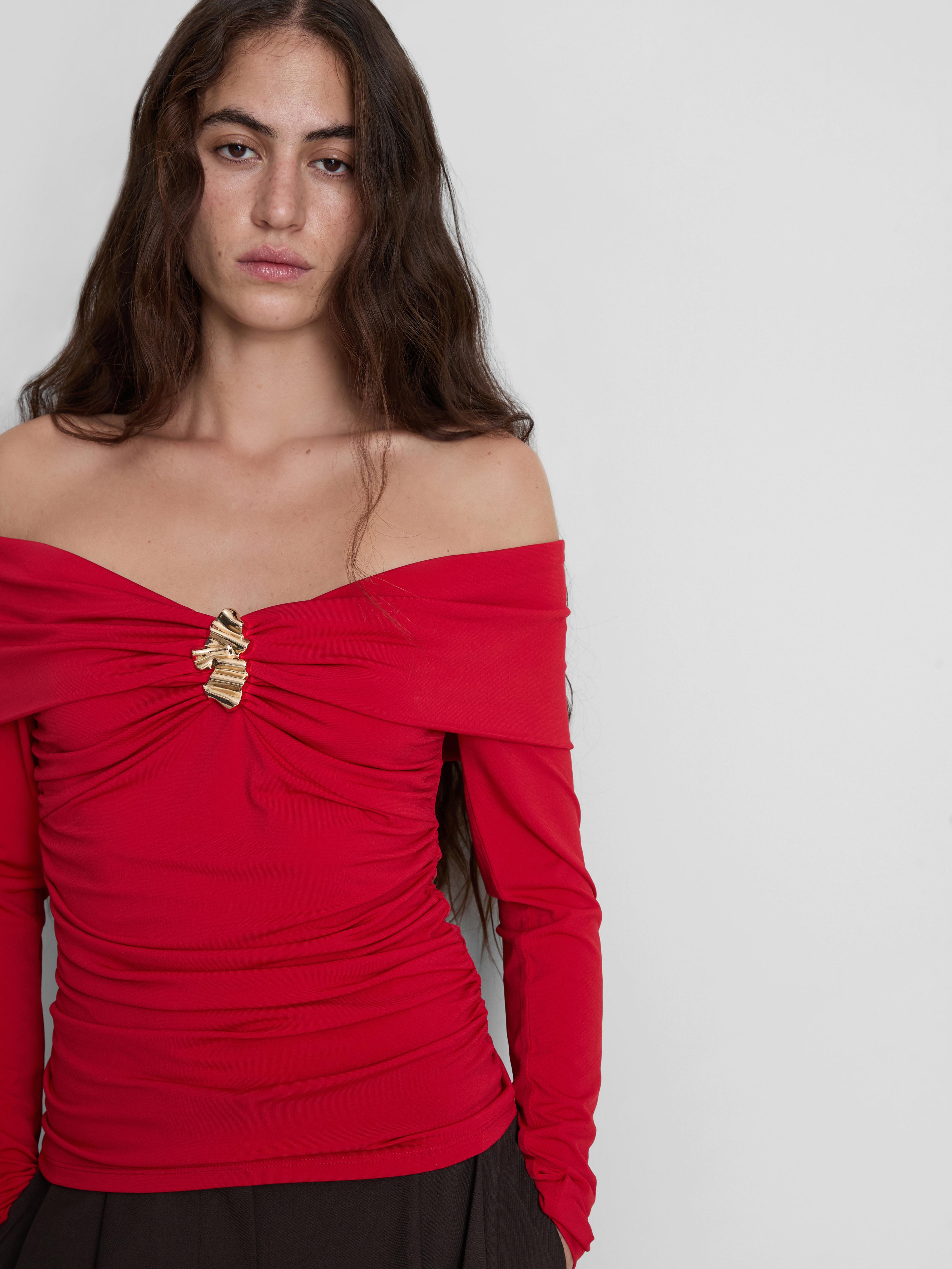 Ruched Bardot Top