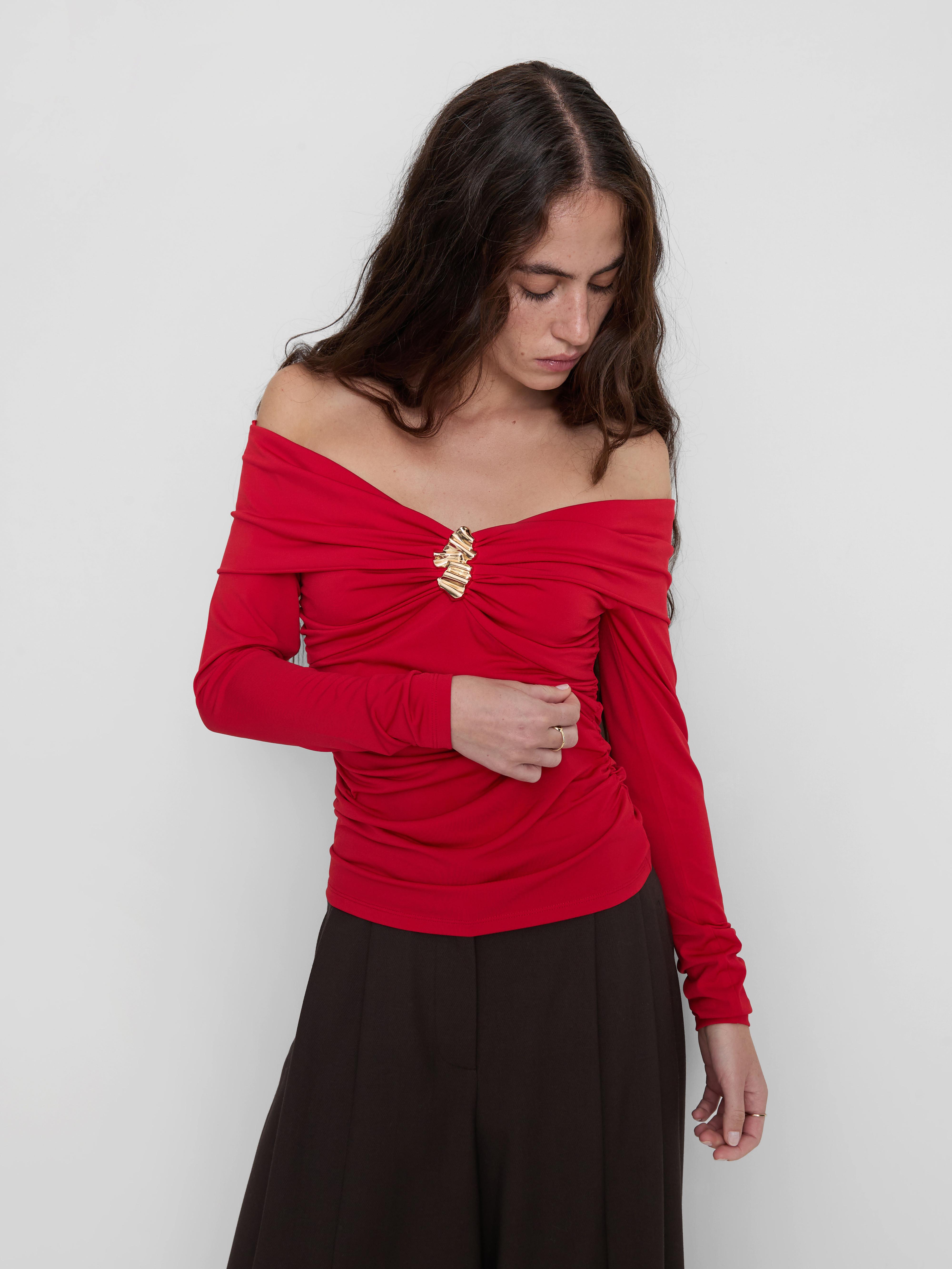 Ruched Bardot Top