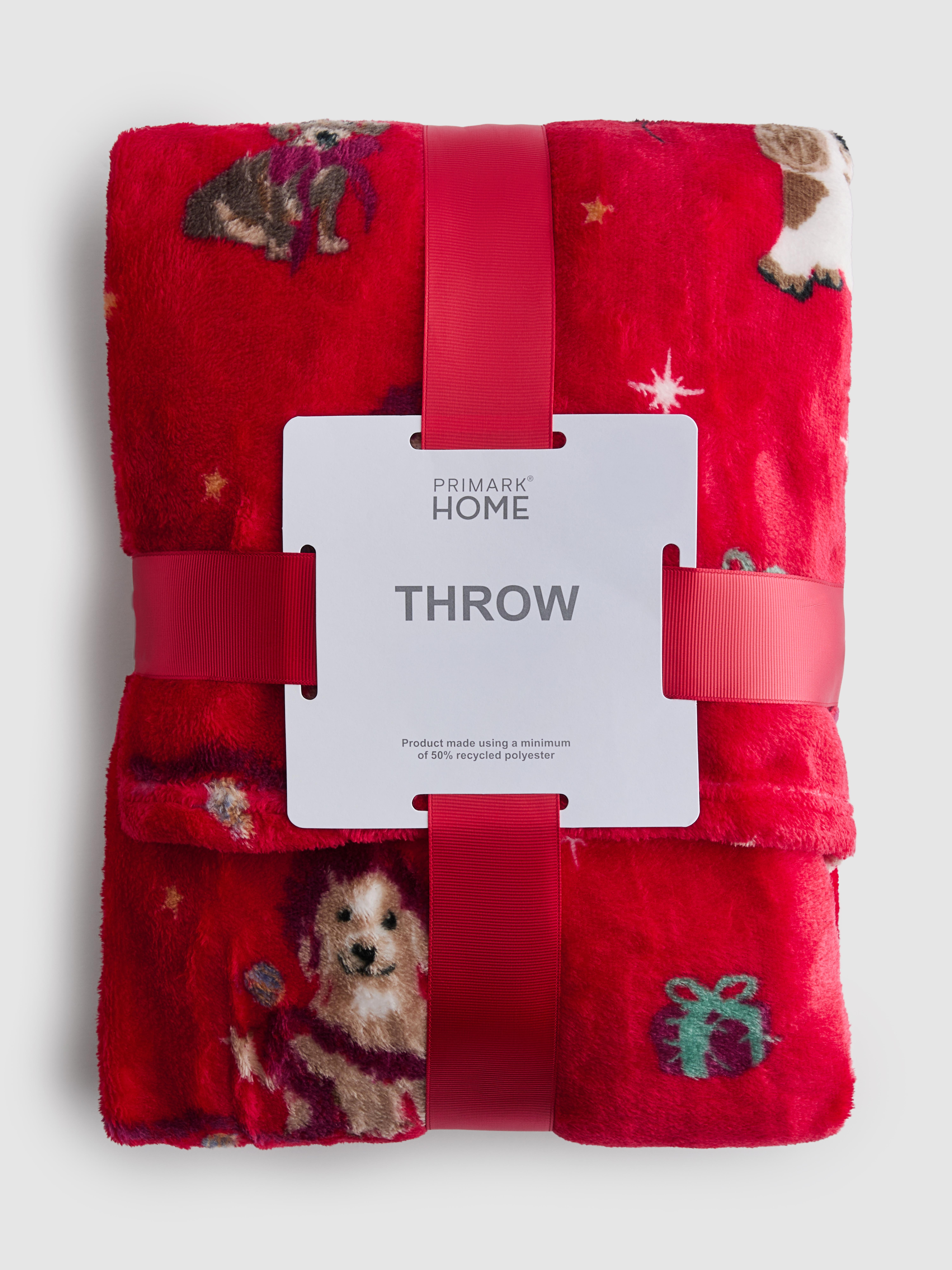 Couverture de Noël à motif chien