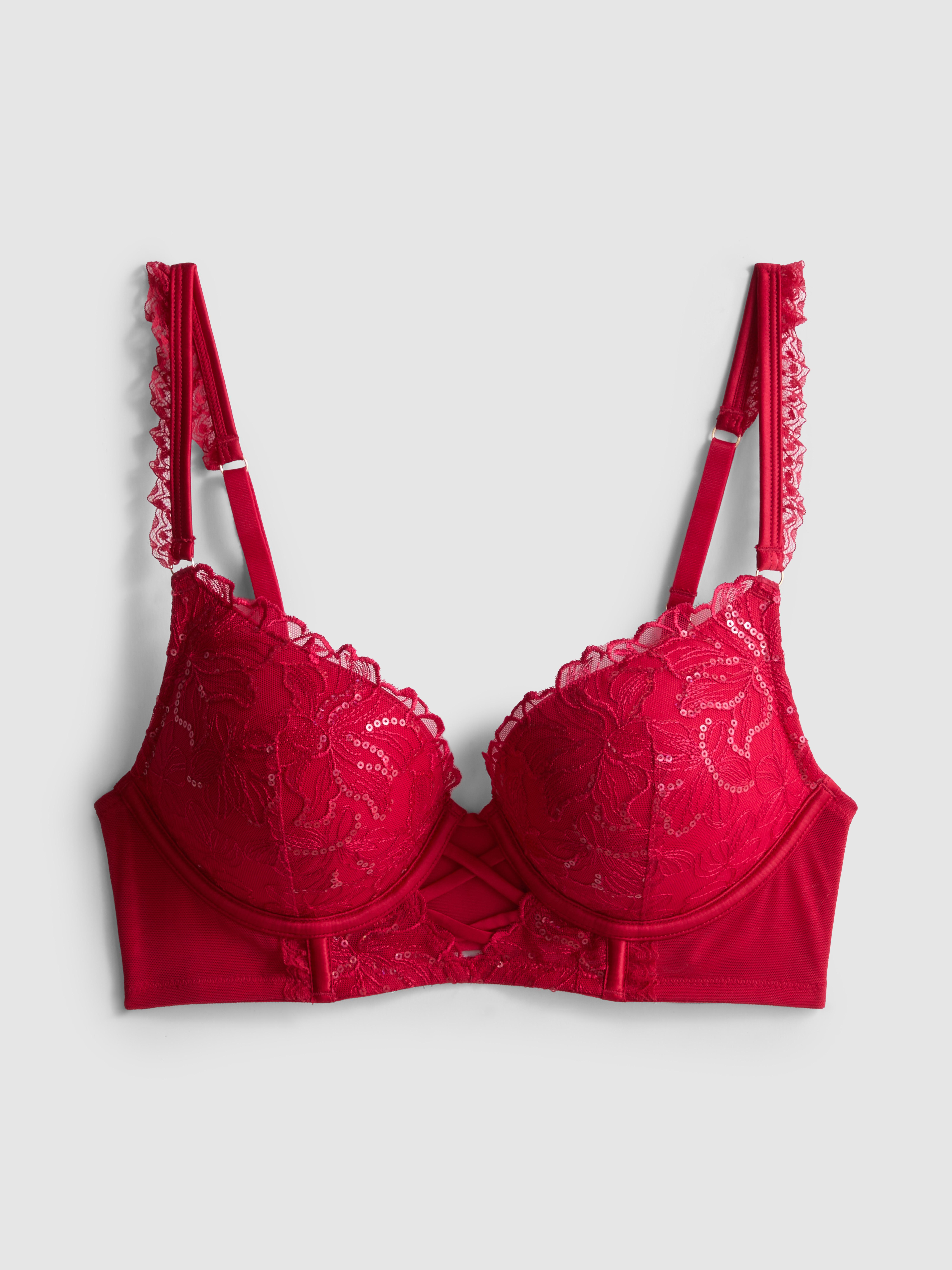 Zvětšující podprsenka vyššího střihu s flitry