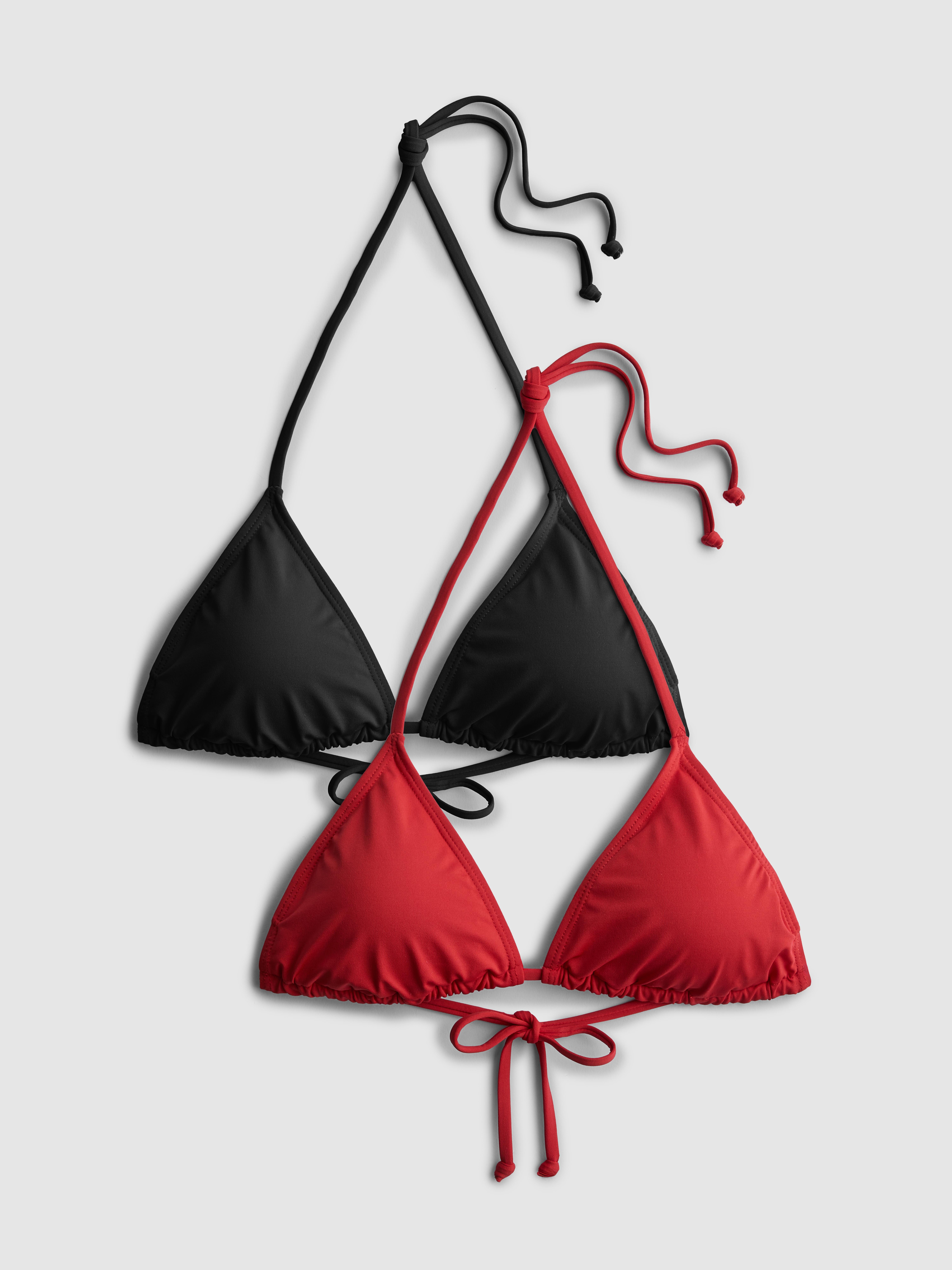 2pk Triangle Bikini Tops Red