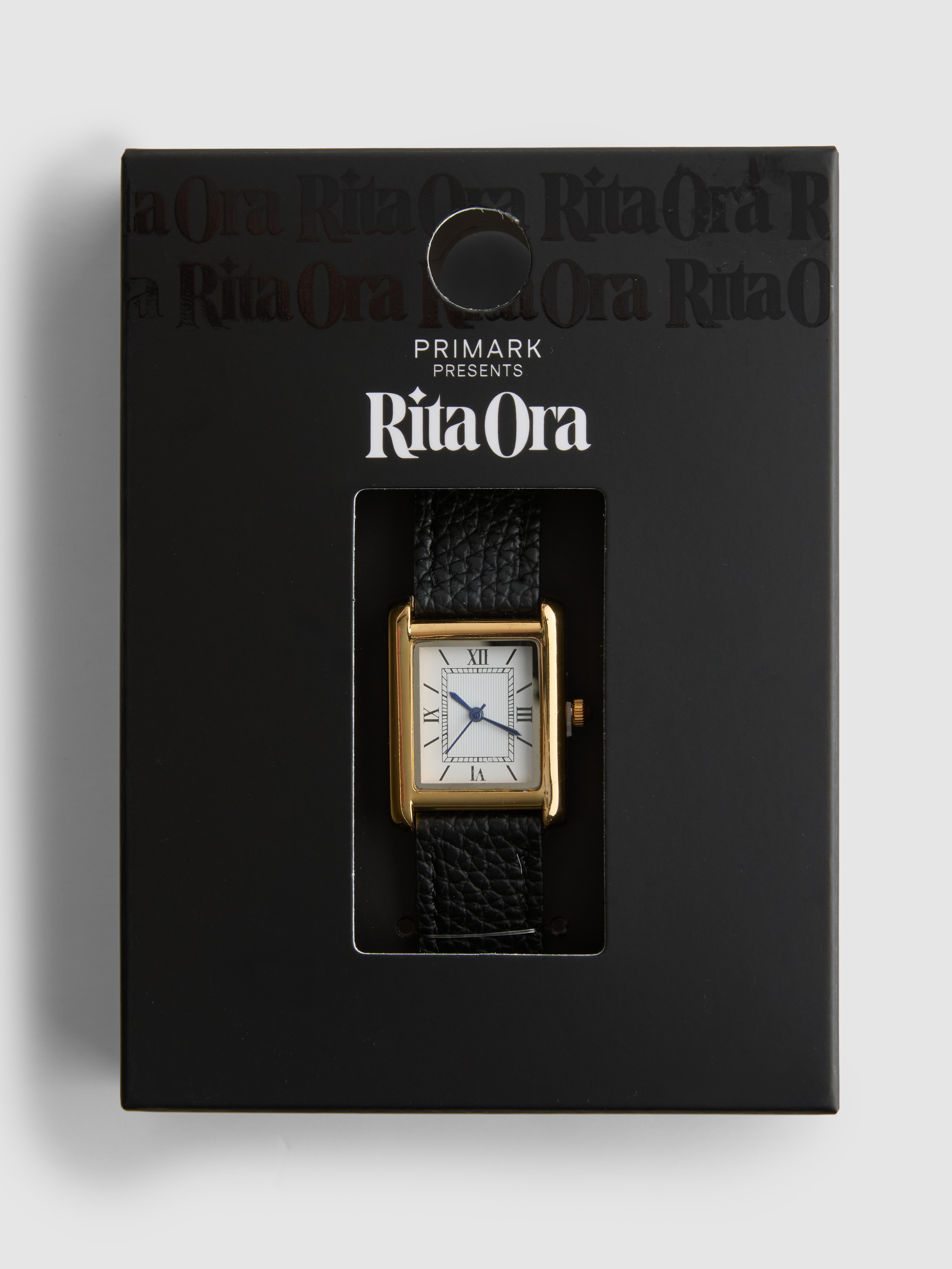 Rita Ora Rectangular Faux Leather Watch