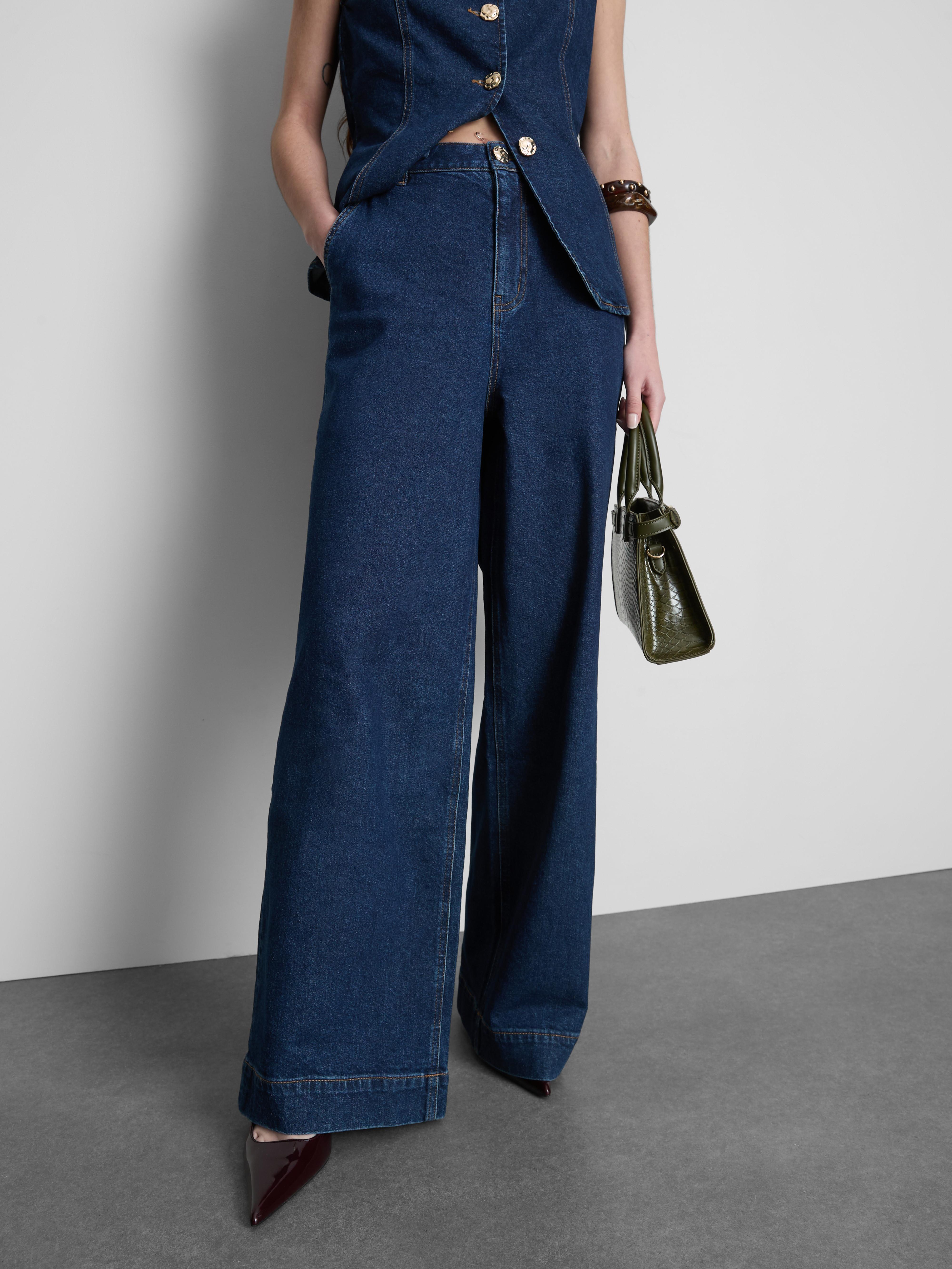 Jean large à ourlet large