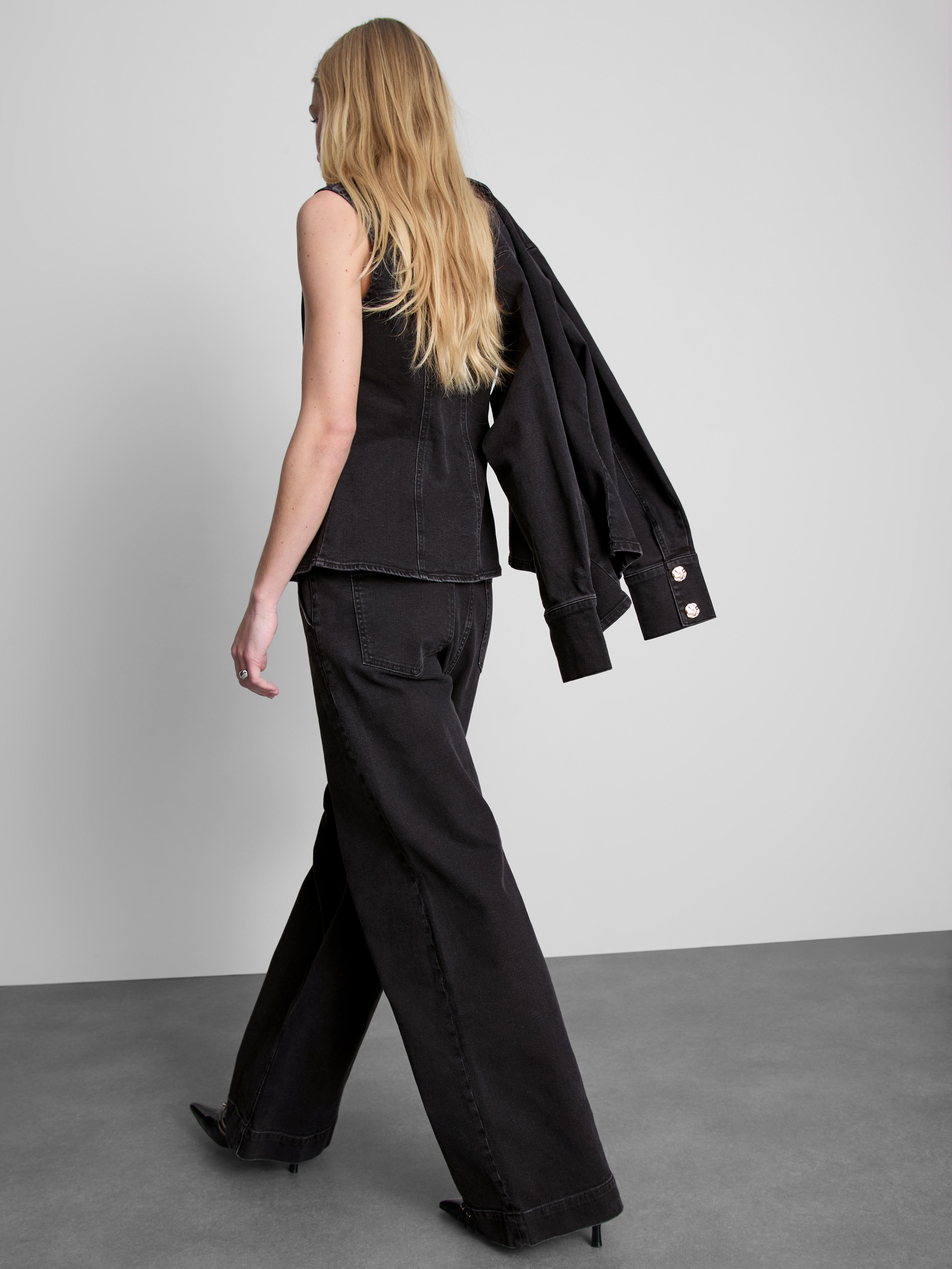 Jean large à ourlet large