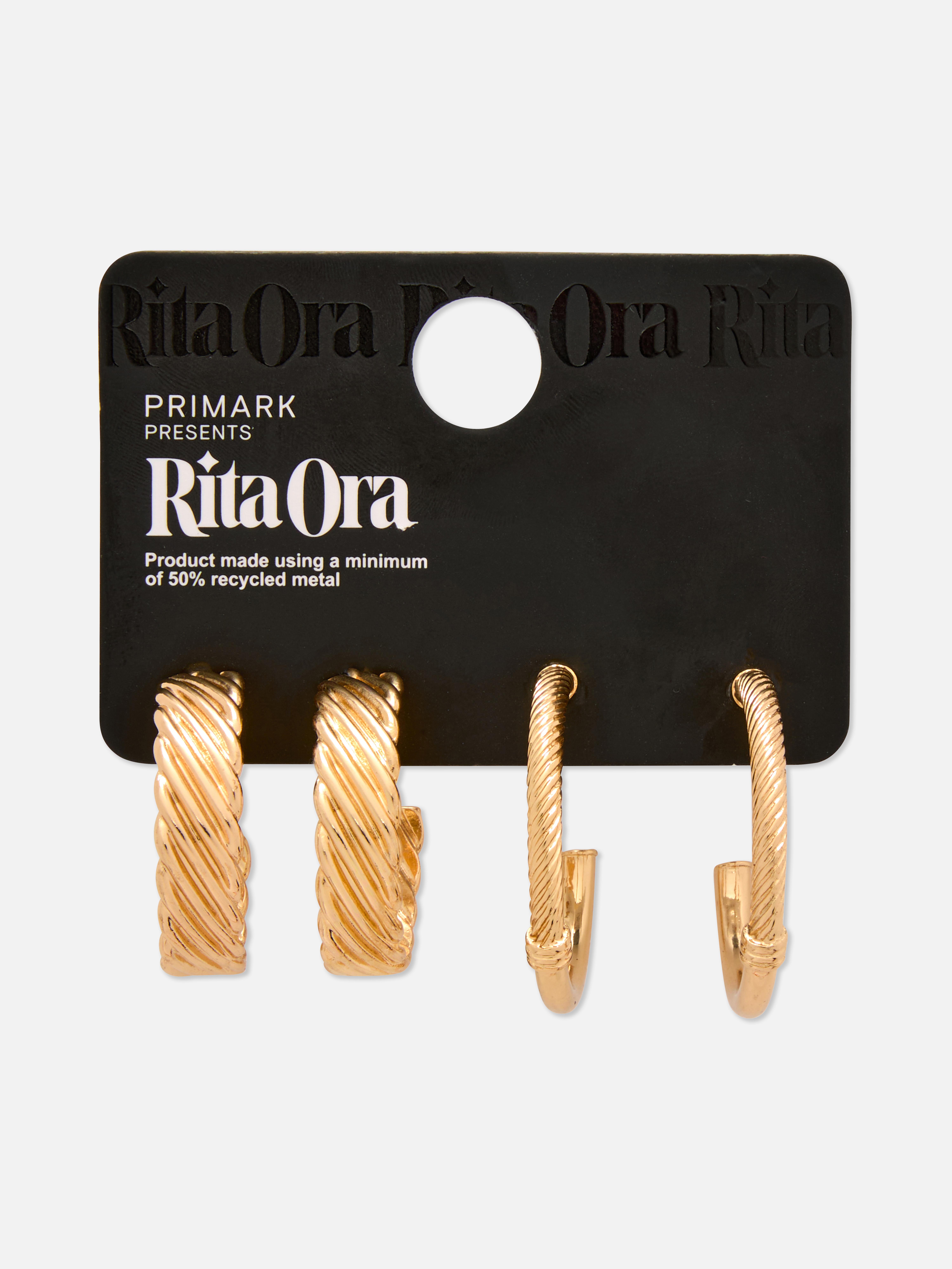 Lot de 2 créoles variées Rita Ora