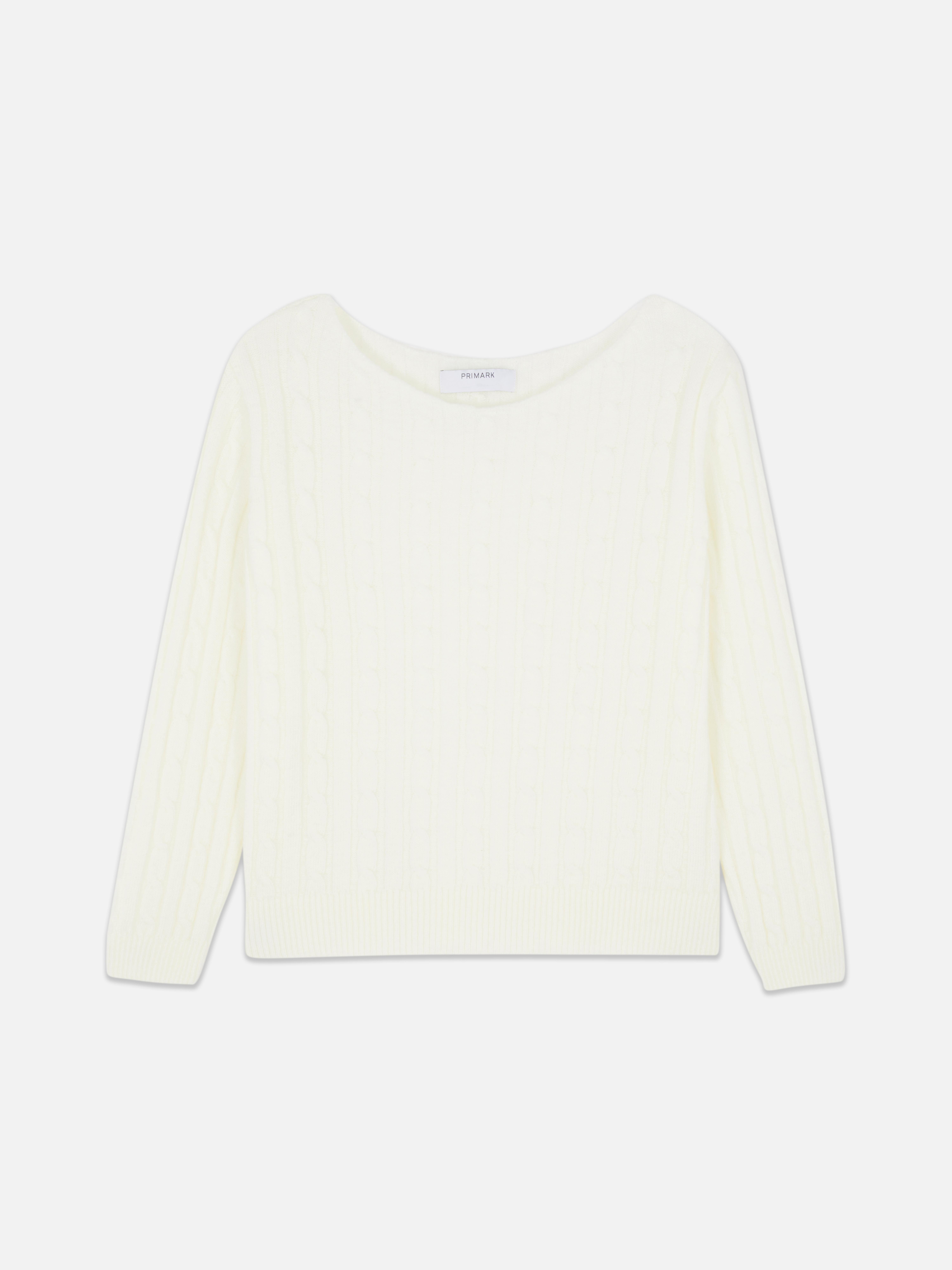 Cable Off The Shoulder Sweater