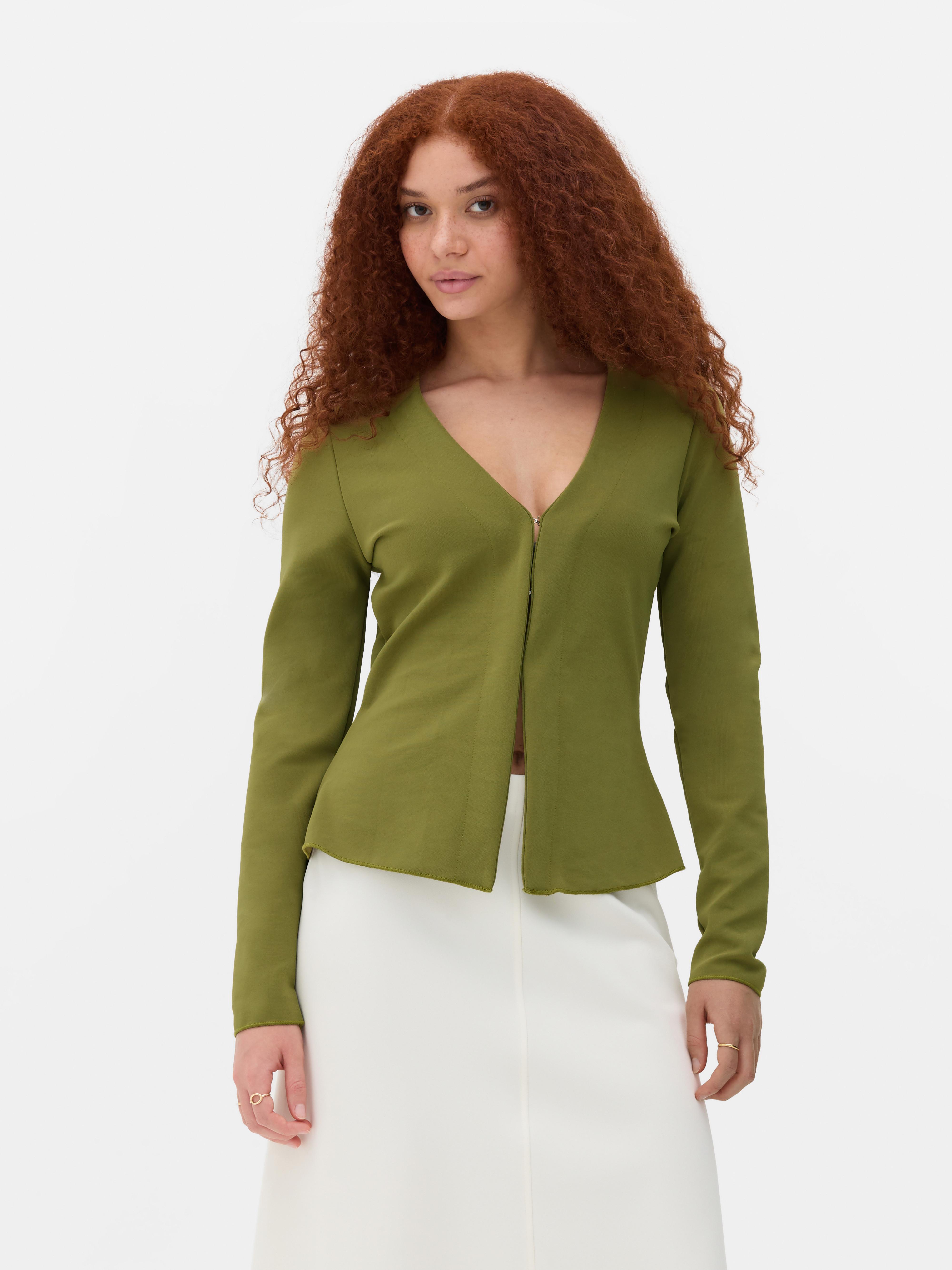 Structured V-Neck Cardigan