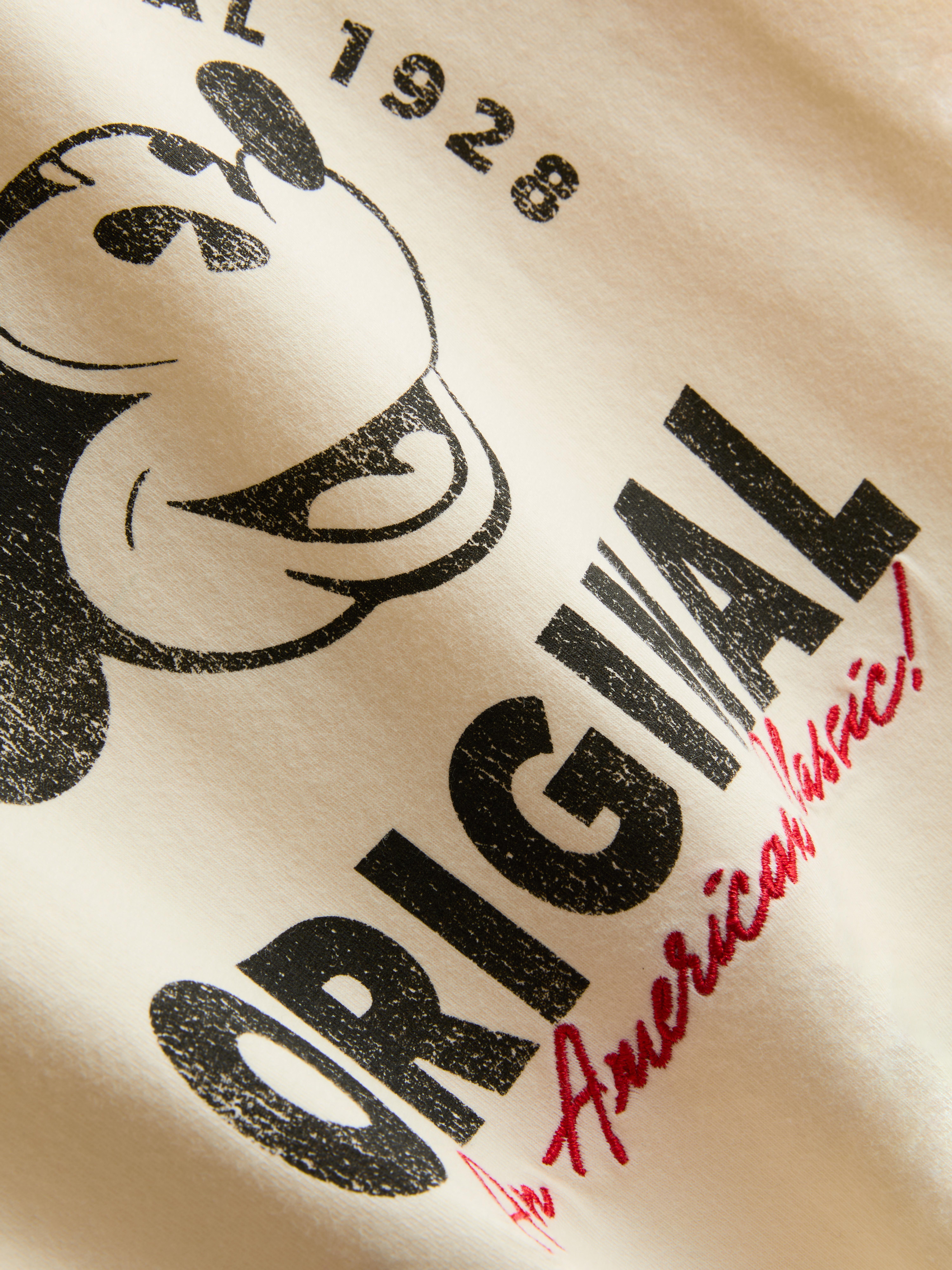 Women's Cream Disney’s Mickey Mouse Cropped Ringer Tee