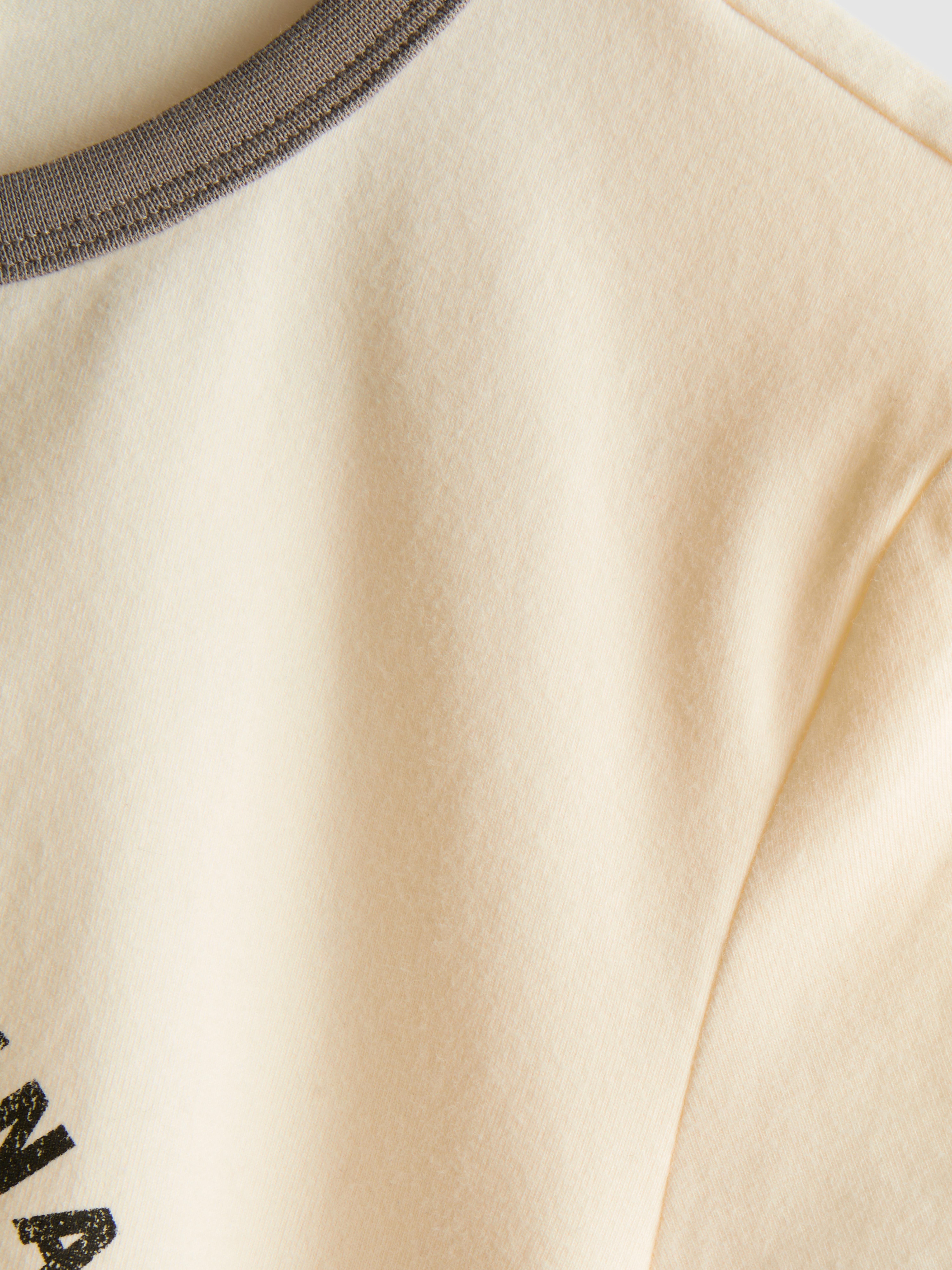 Women's Cream Disney’s Mickey Mouse Cropped Ringer Tee