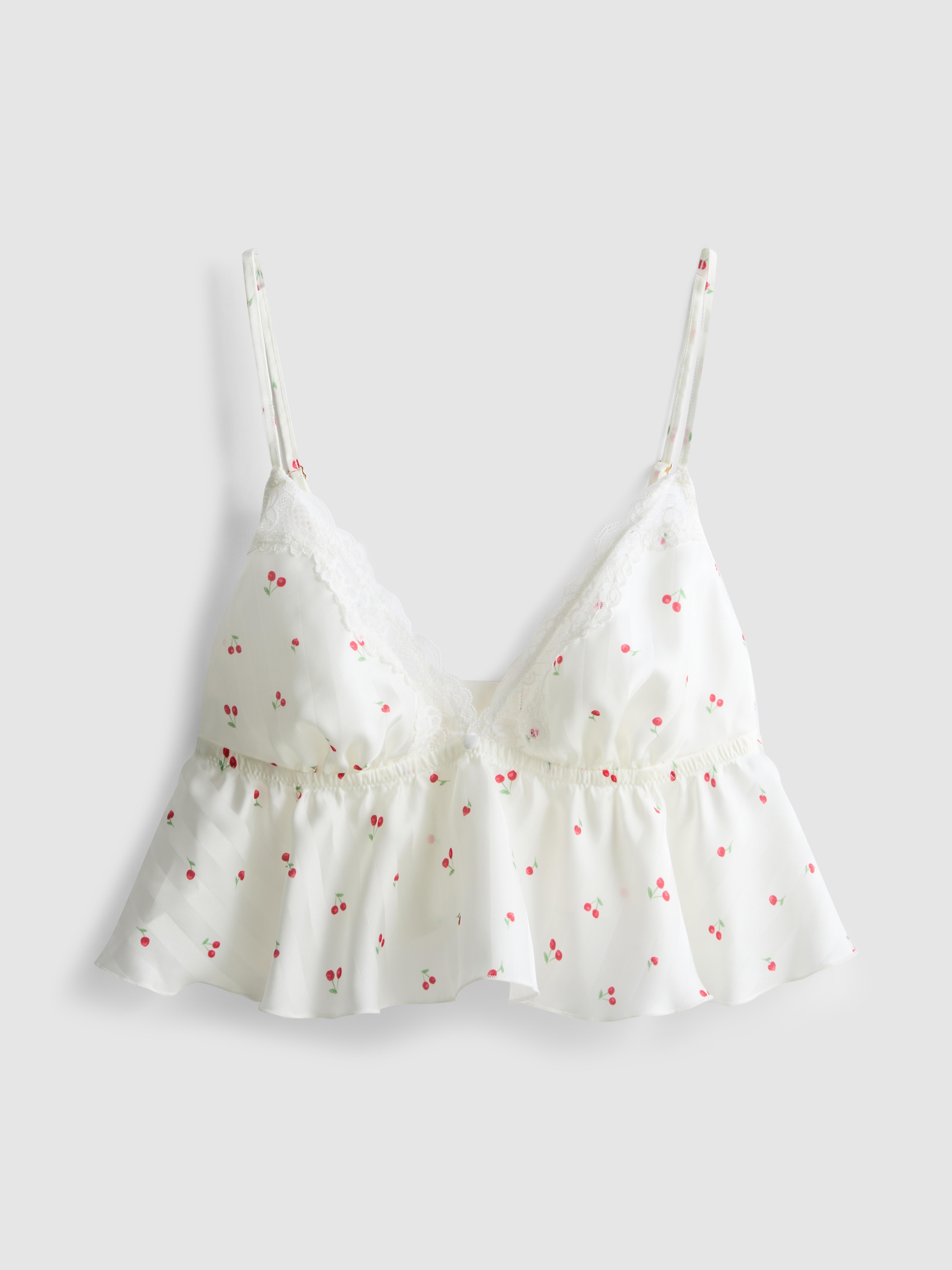 Cherry Lace Trim Floaty Bralette
