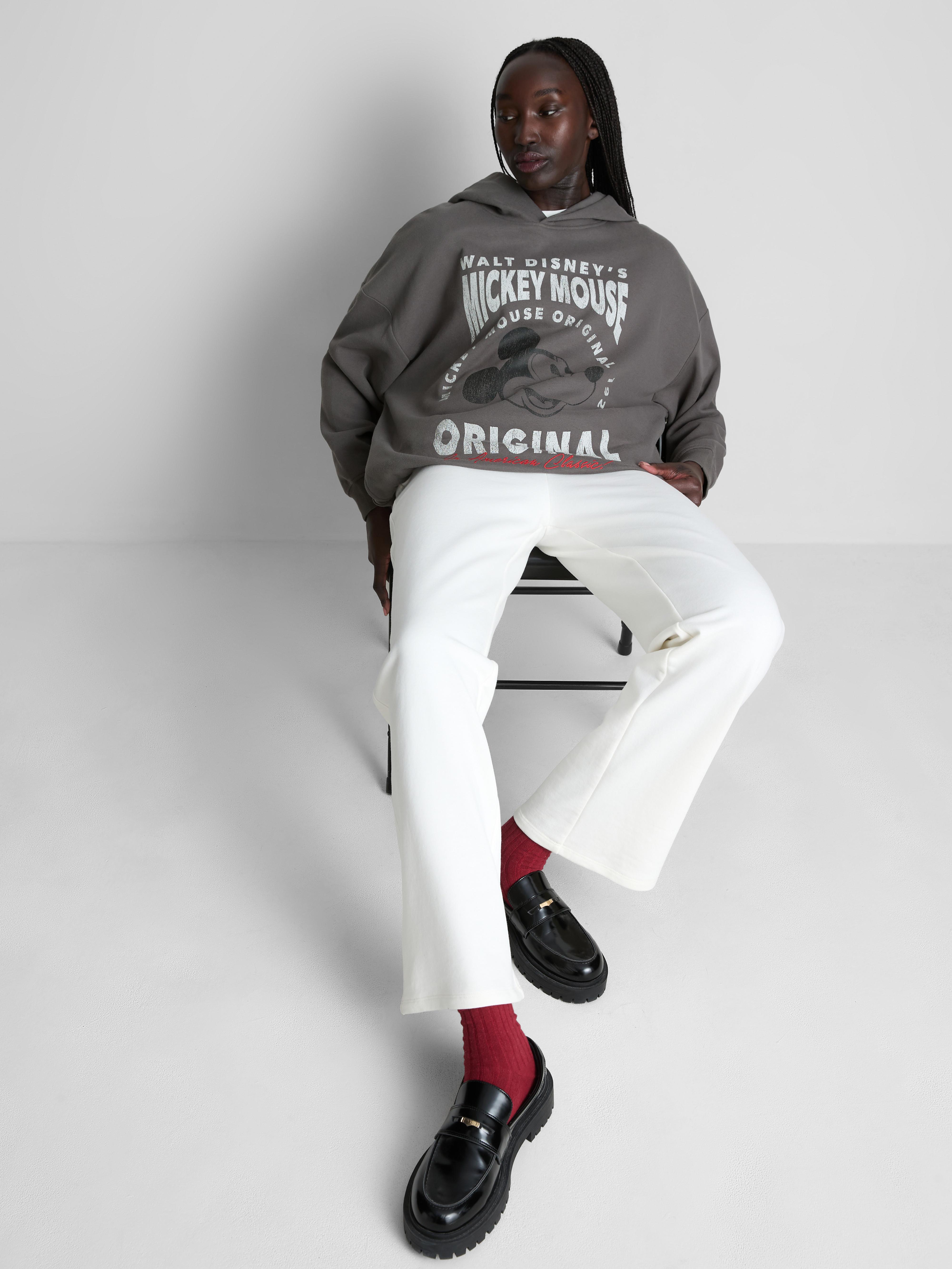 Women's Gray Disney’s Mickey Mouse Vintage Cotton-Blend Hoodie