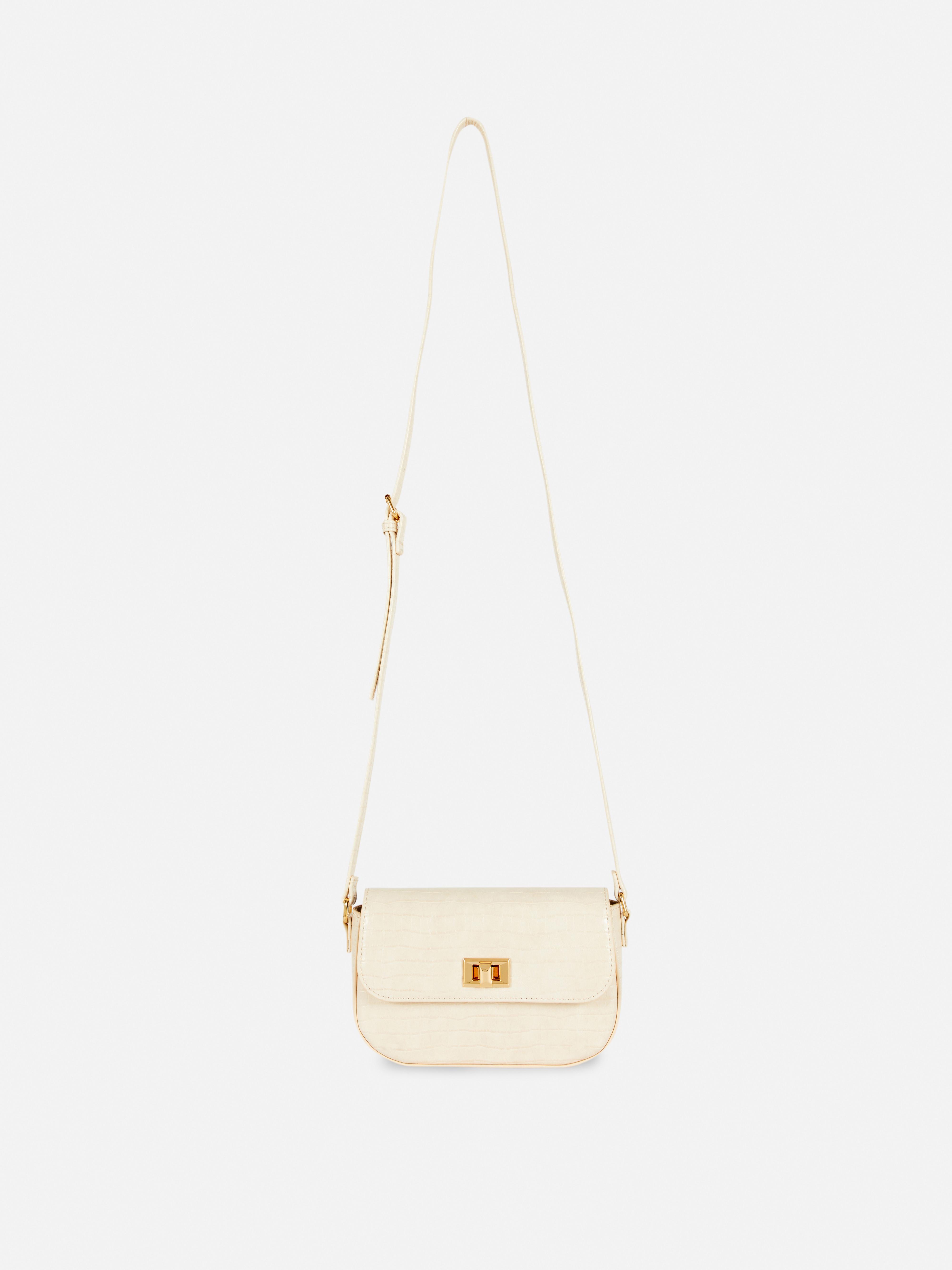 MAJOR FIND | Faux Croc Mini Crossbody Bag Ecru