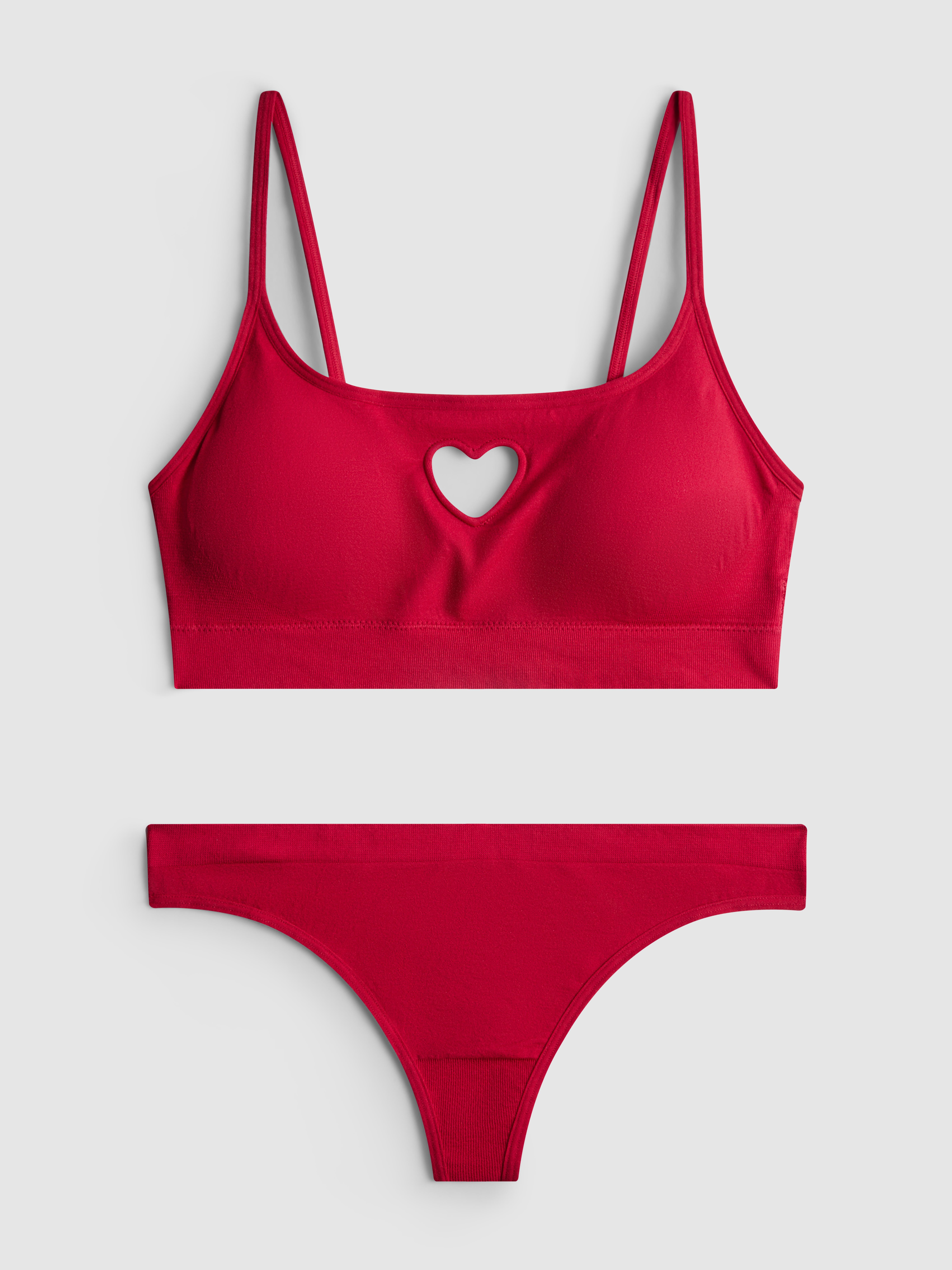 Seamless Cut Out Cropped Bralette Set
