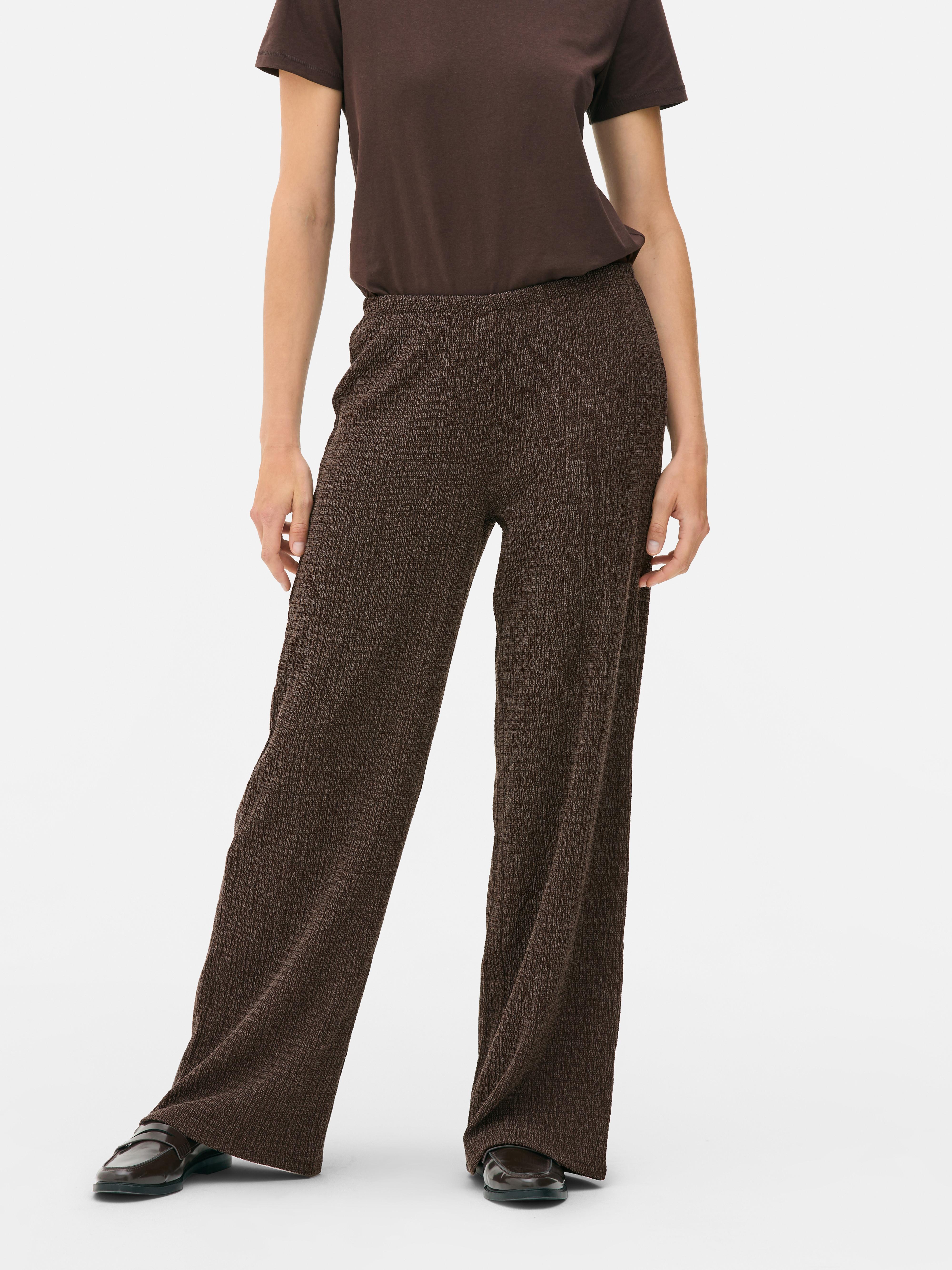 Straight-Leg Textured Pants