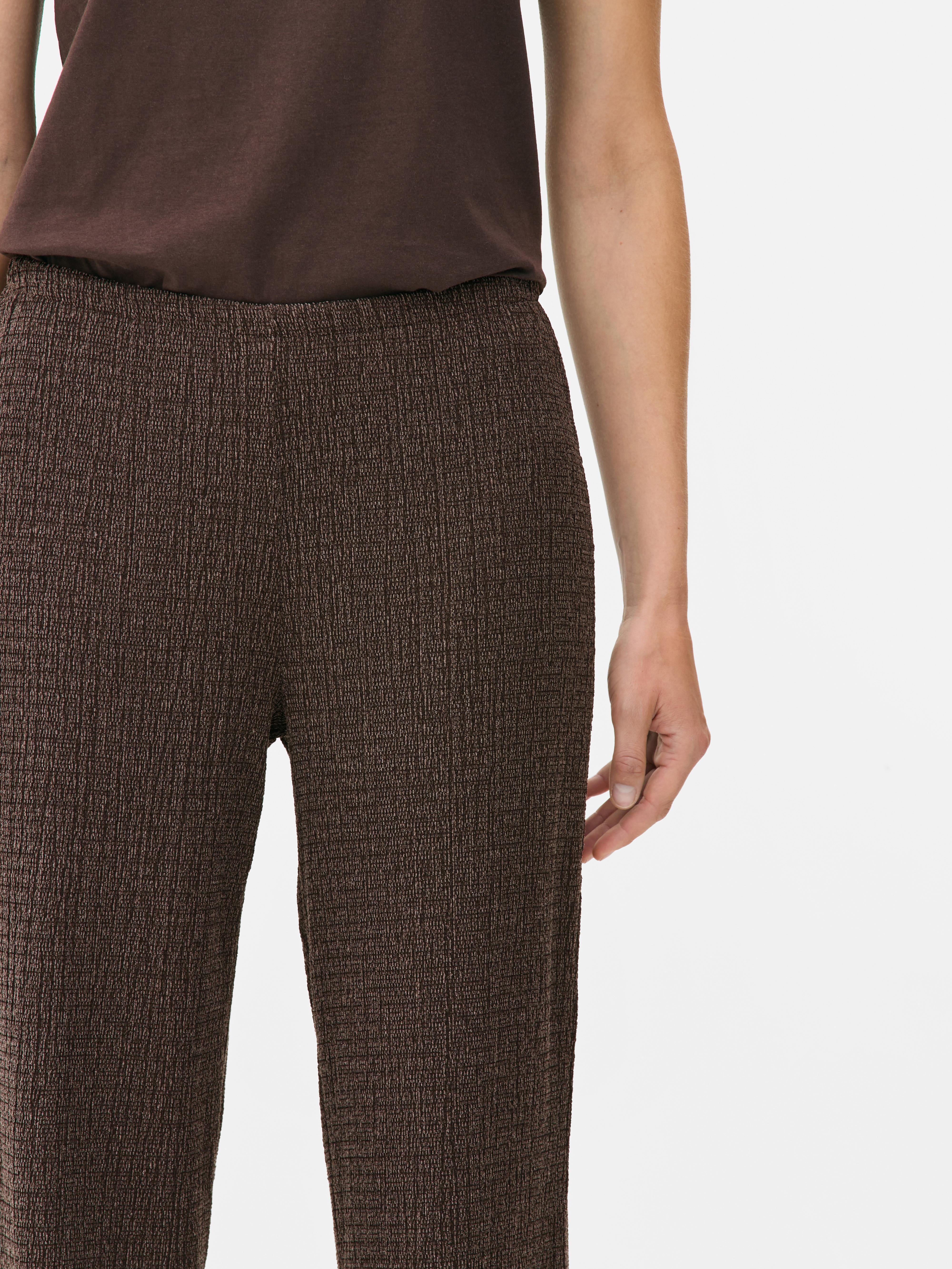 Straight-Leg Textured Pants