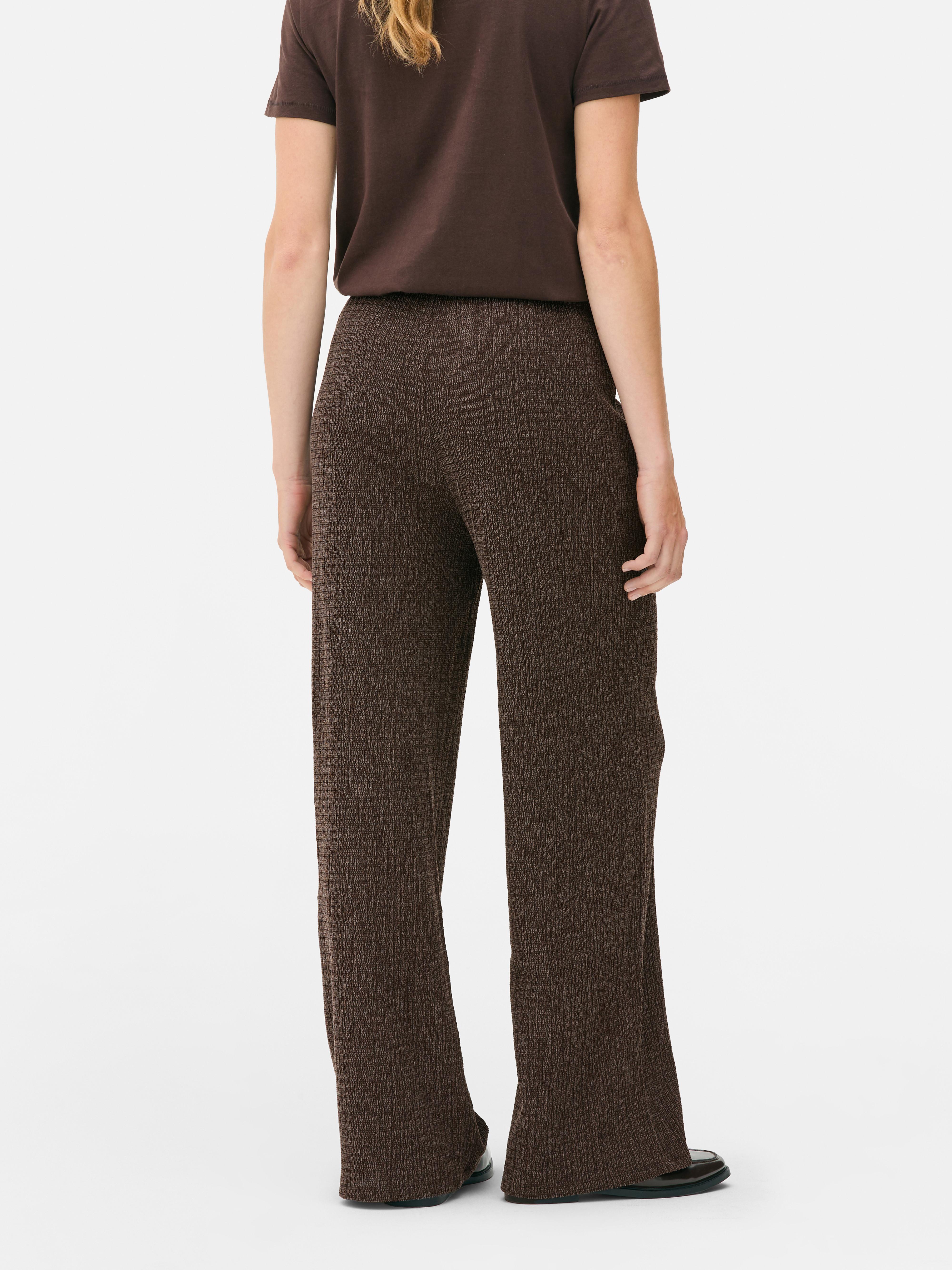 Straight-Leg Textured Pants