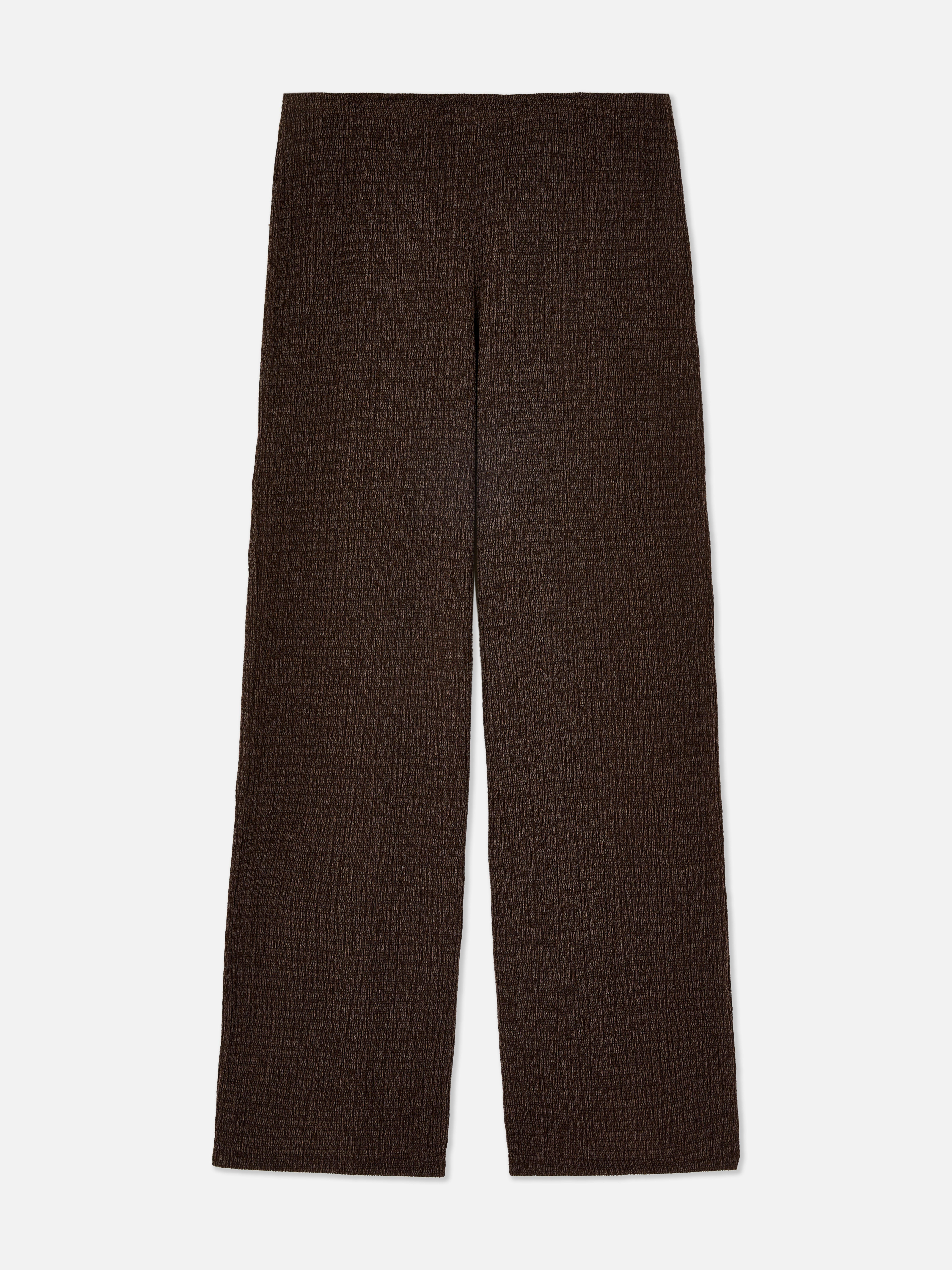 Straight-Leg Textured Pants