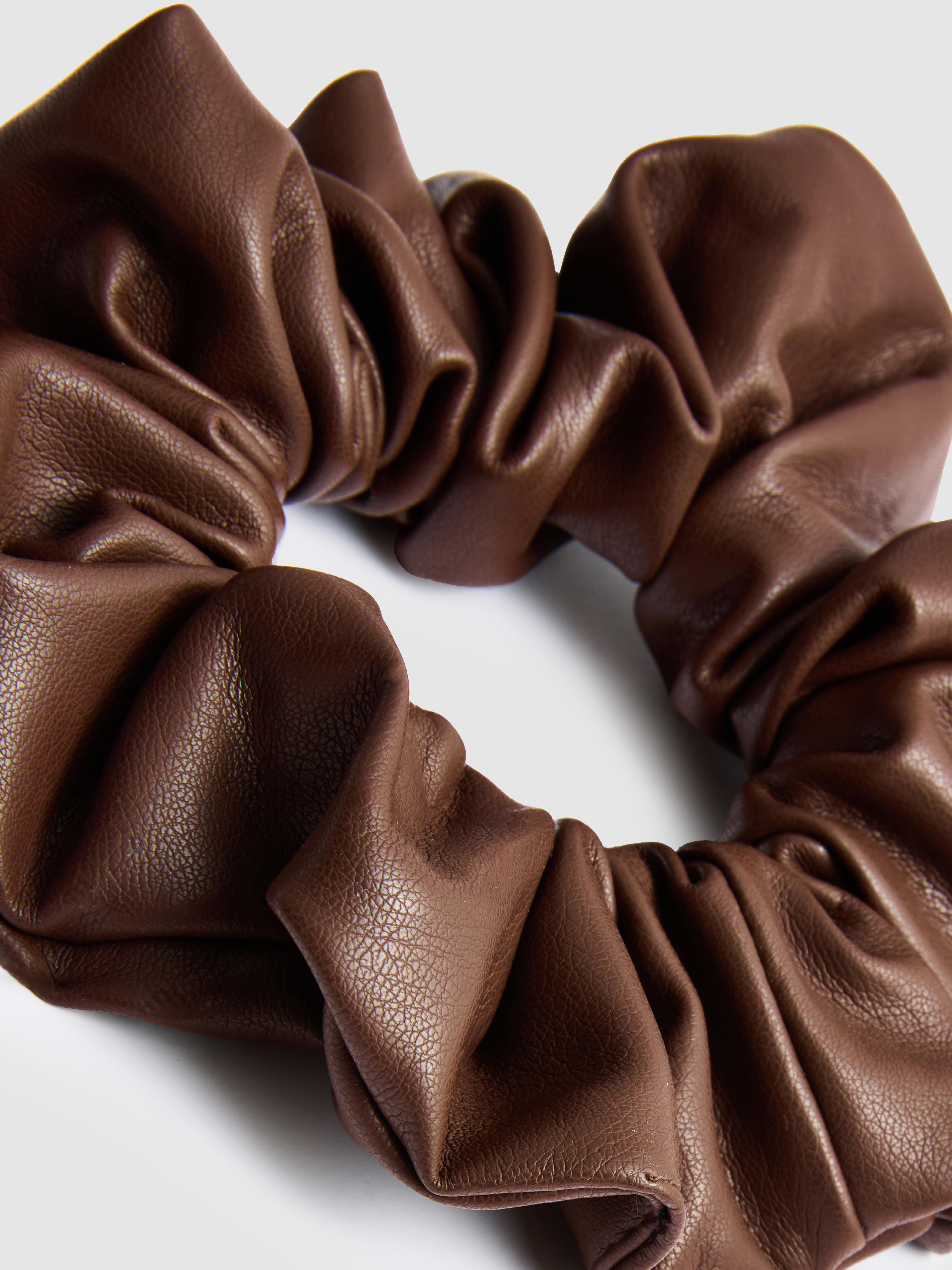 Faux Leather Hair Scrunchie