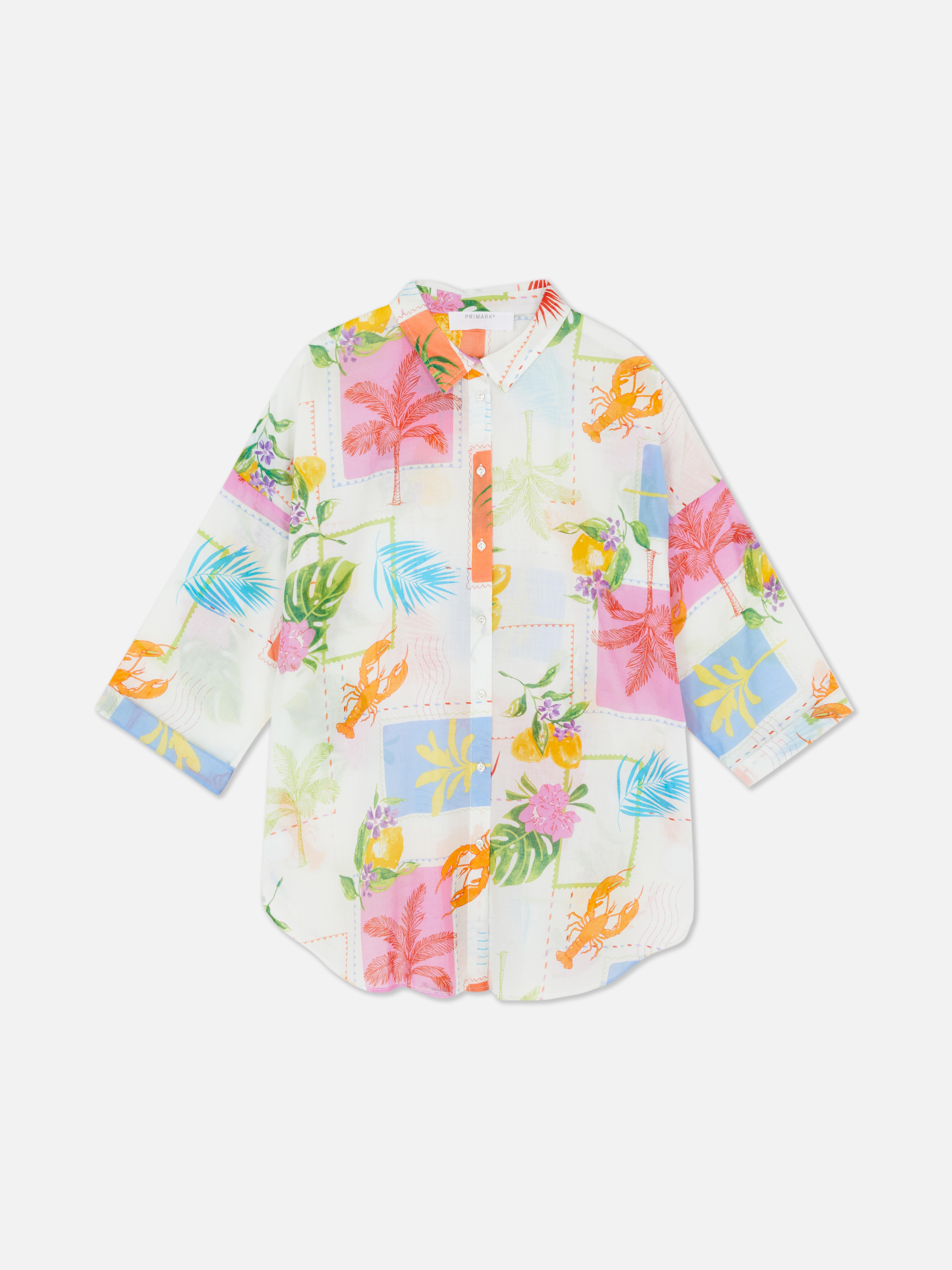 Relaxed Printed Beach Shirt