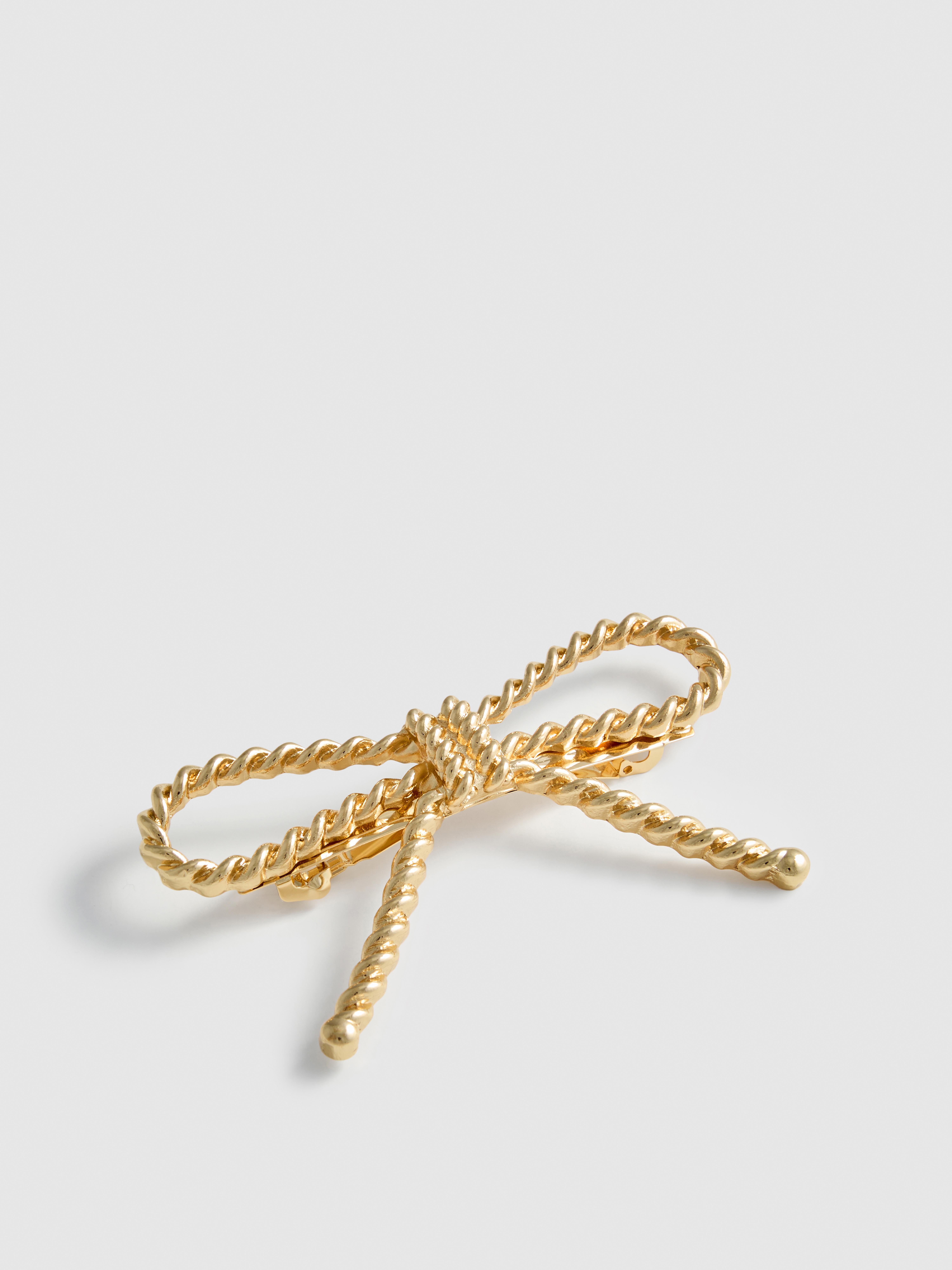 Barrette avec nœud en perles