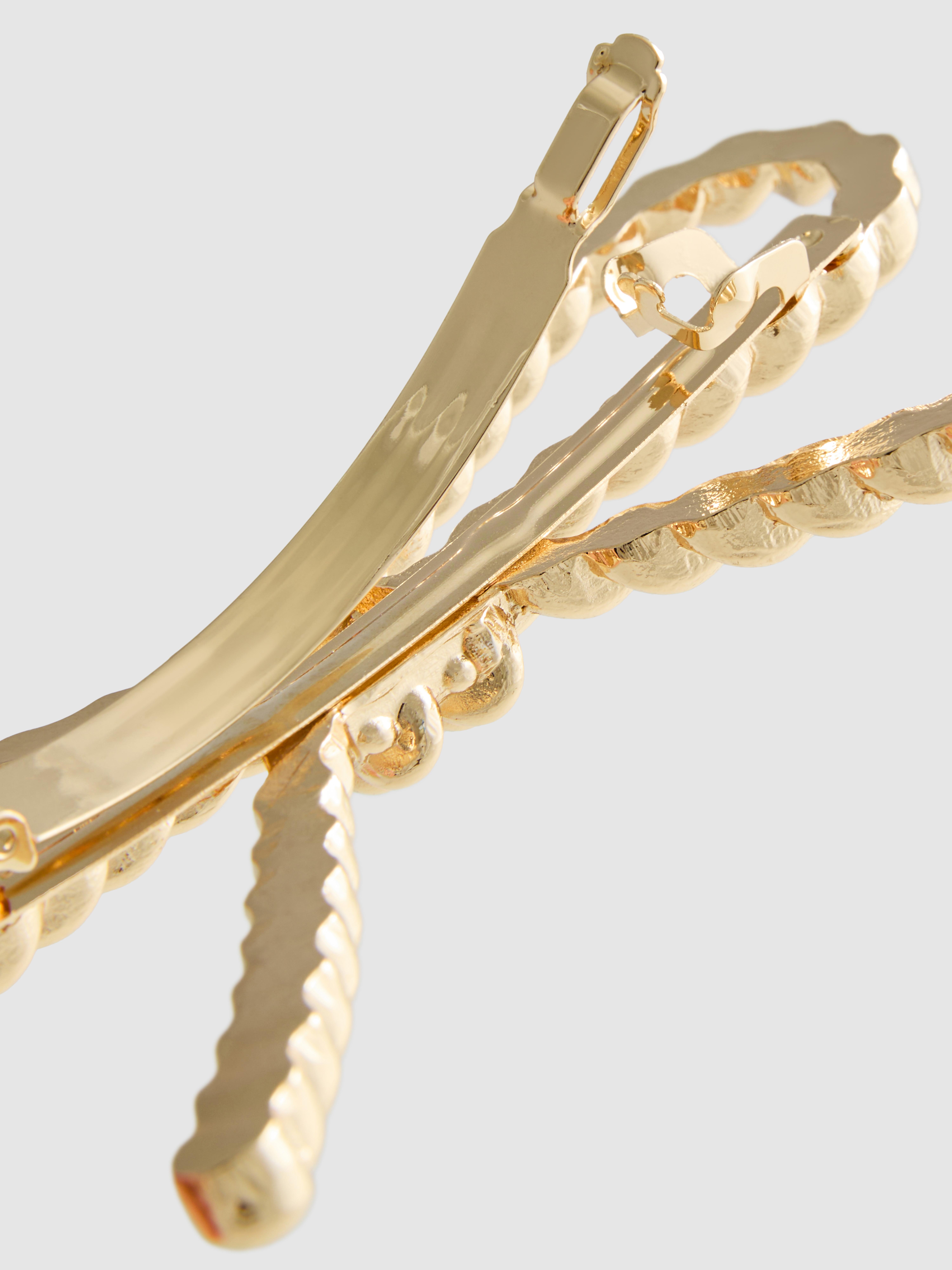 Barrette avec nœud en perles