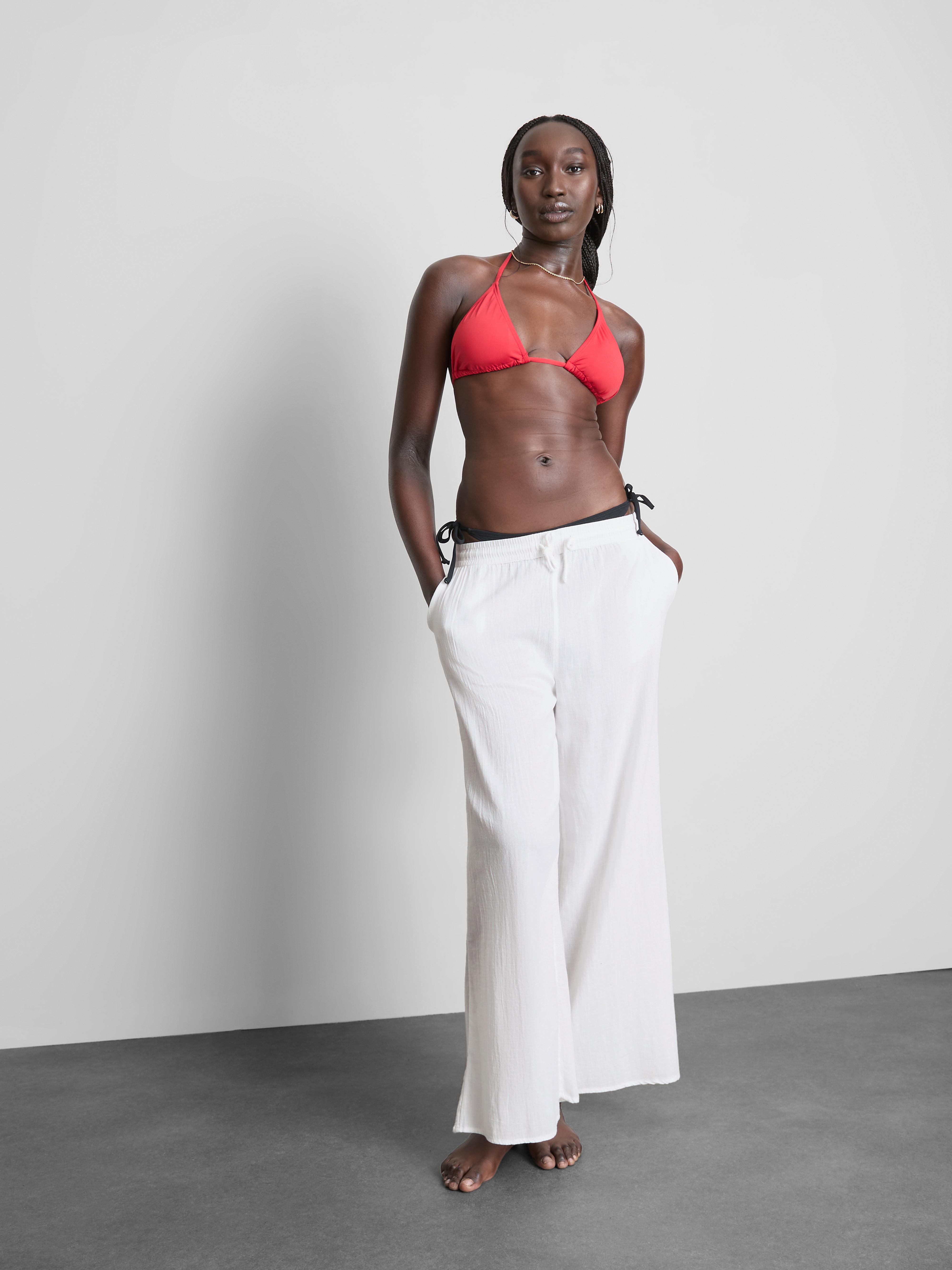 Cotton Wide Leg Beach Trousers