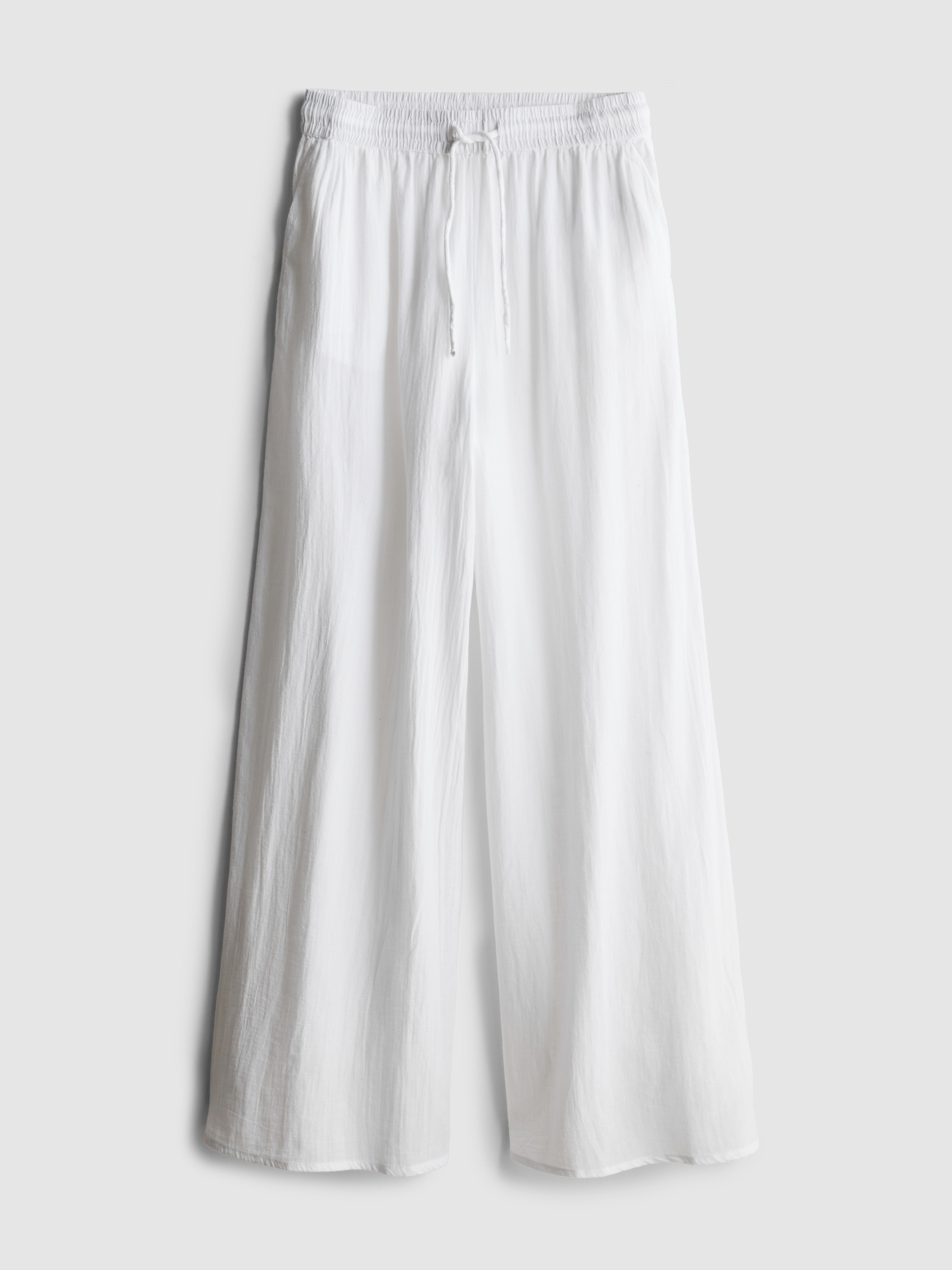 Cotton Wide Leg Beach Trousers