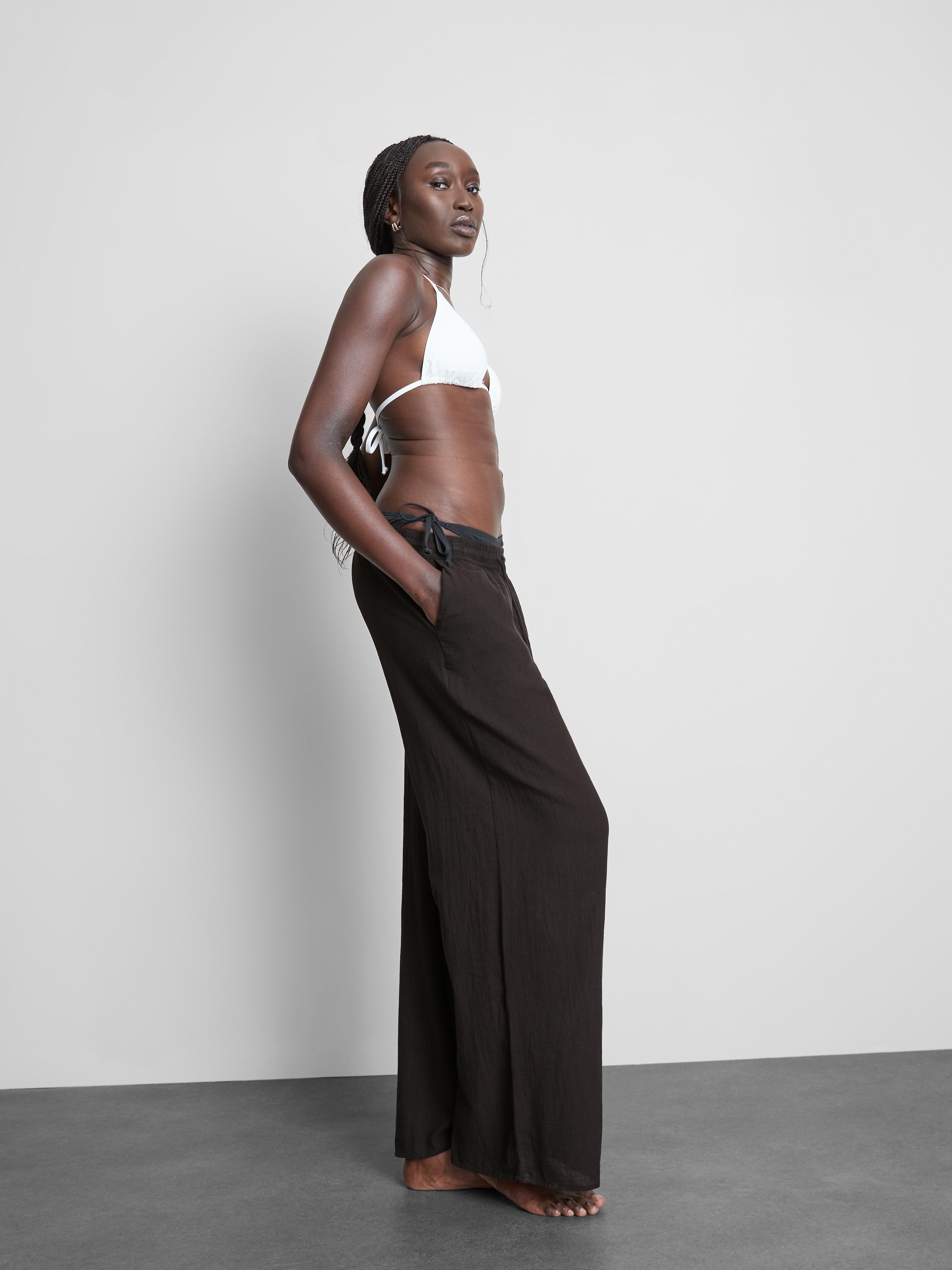 Cotton Wide Leg Beach Trousers