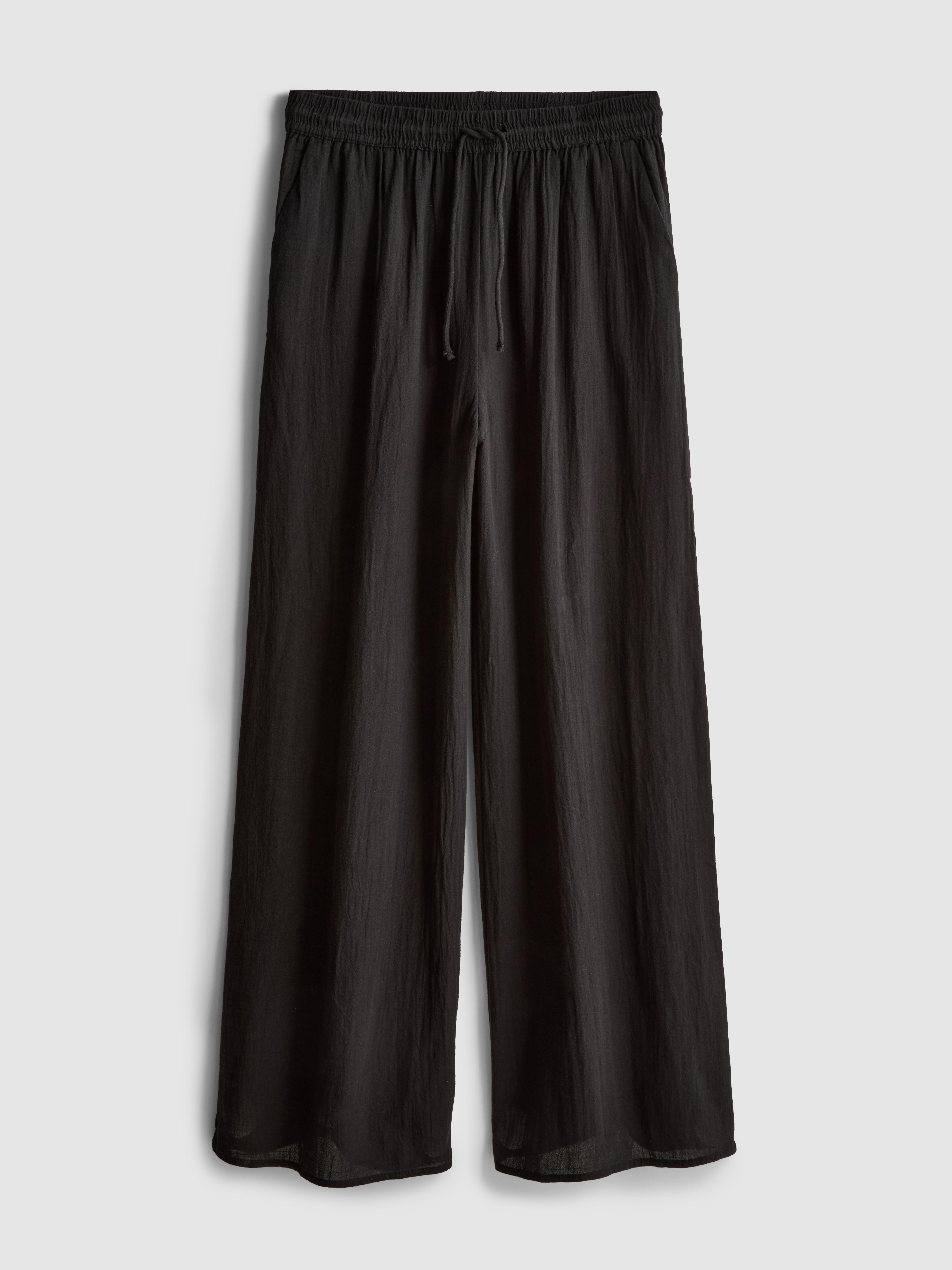 Cotton Wide Leg Beach Trousers