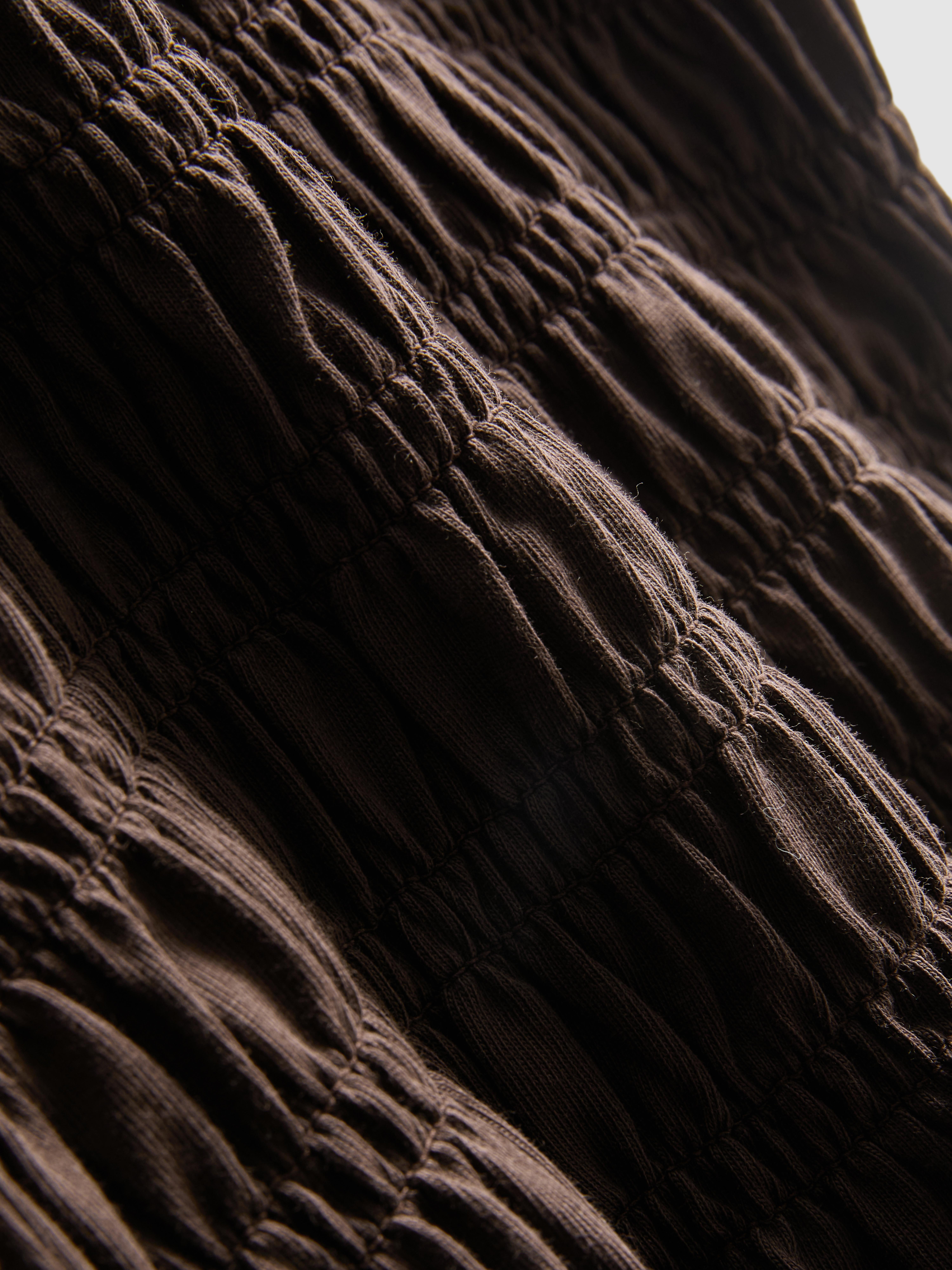 Women's Chocolate Cotton Shirred Bodice Tee