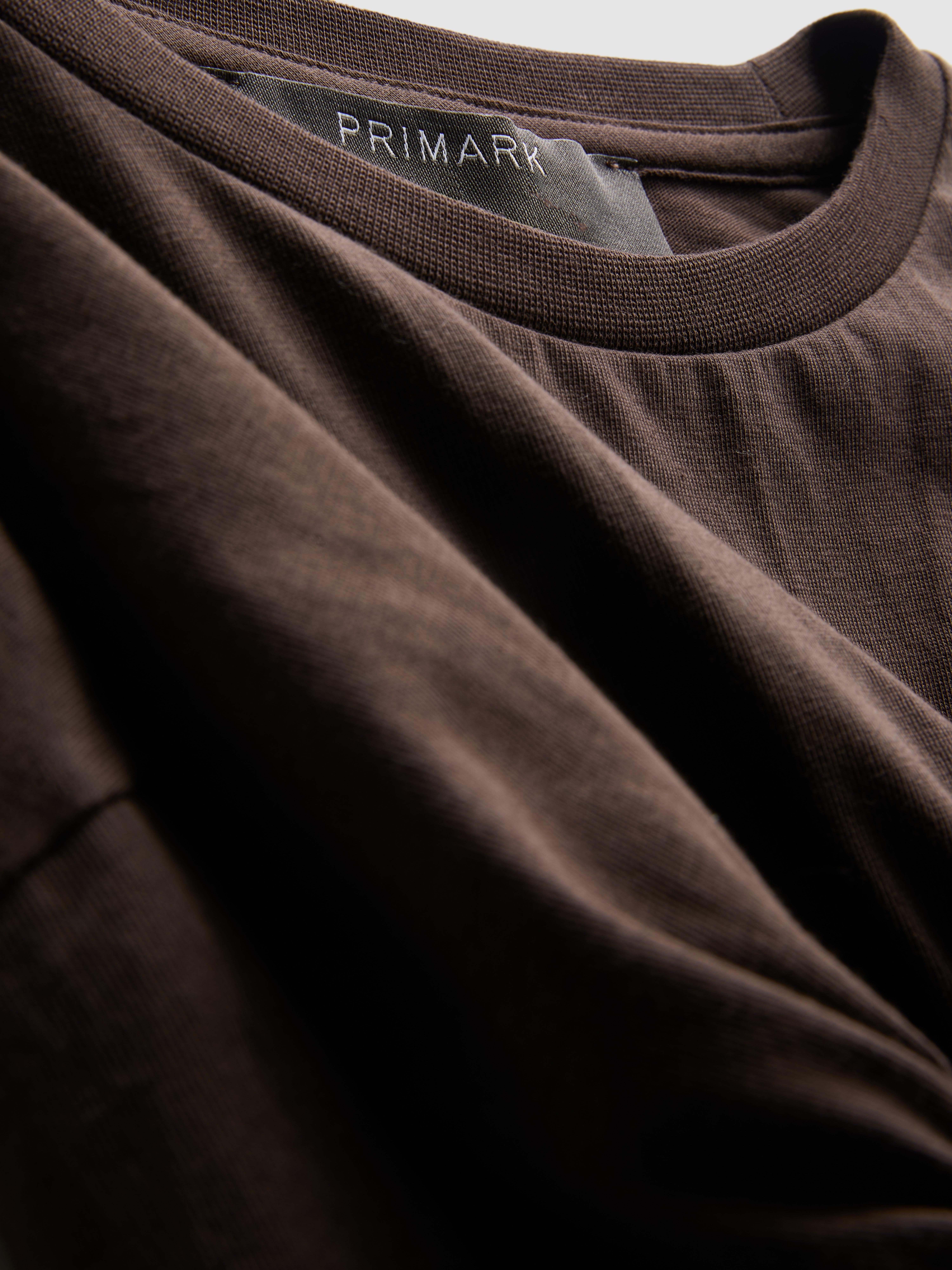 Women's Chocolate Cotton Shirred Bodice Tee