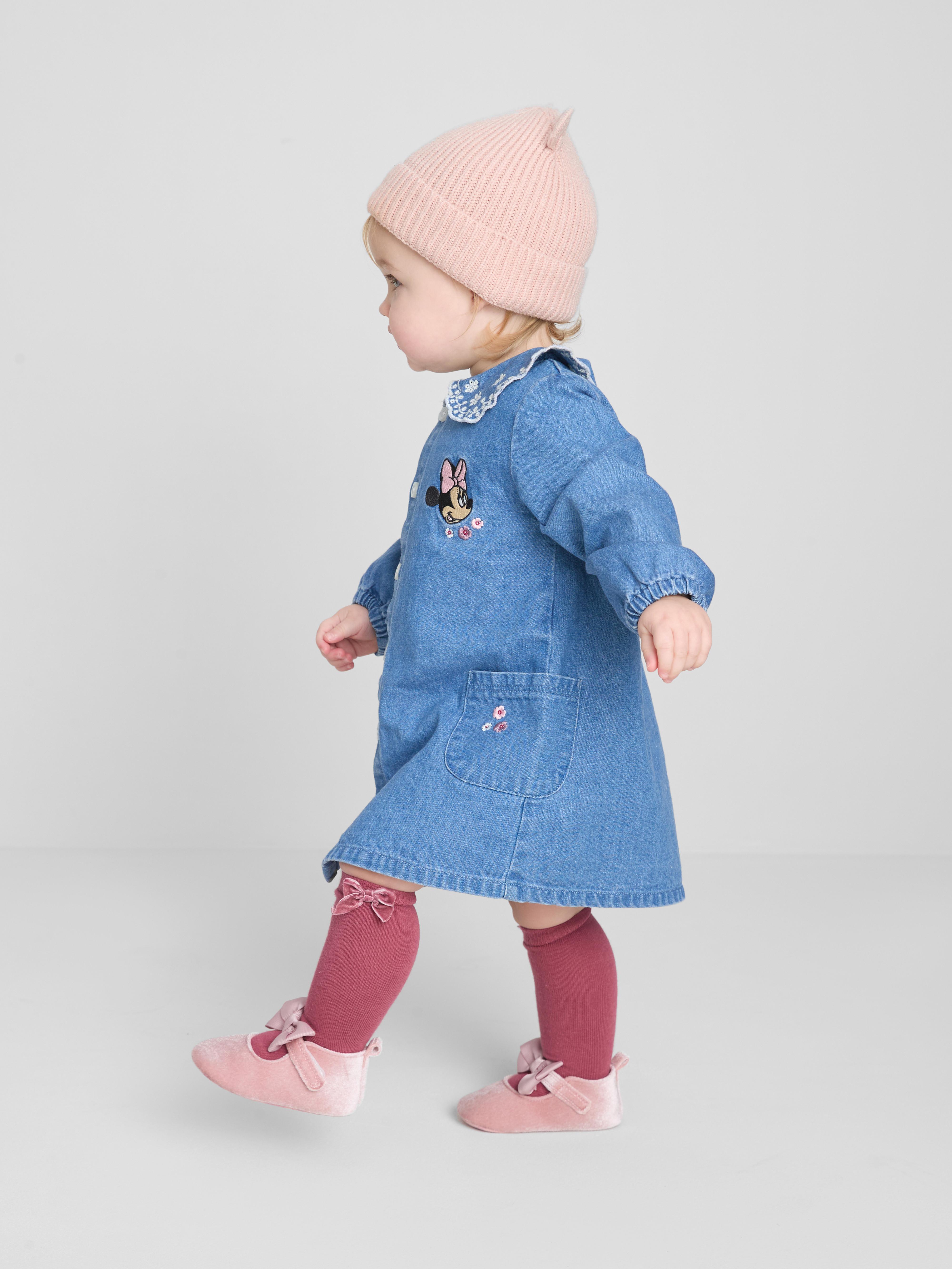 Baby Girls Blue 0-36mths | Disney’s Minnie Mouse Collared Denim Dress