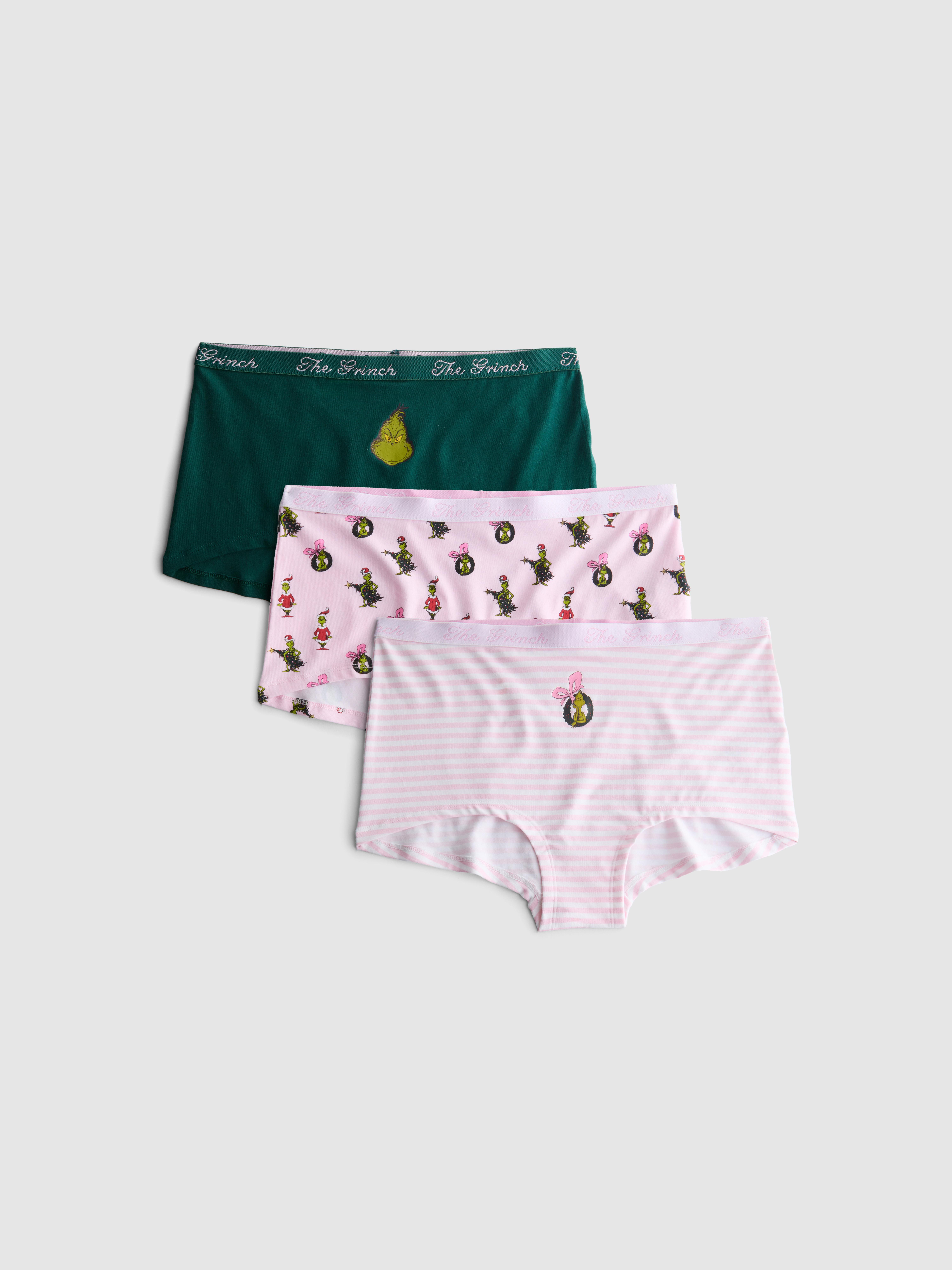 Confezione da 3 mutande cotone natalizie Il Grinch