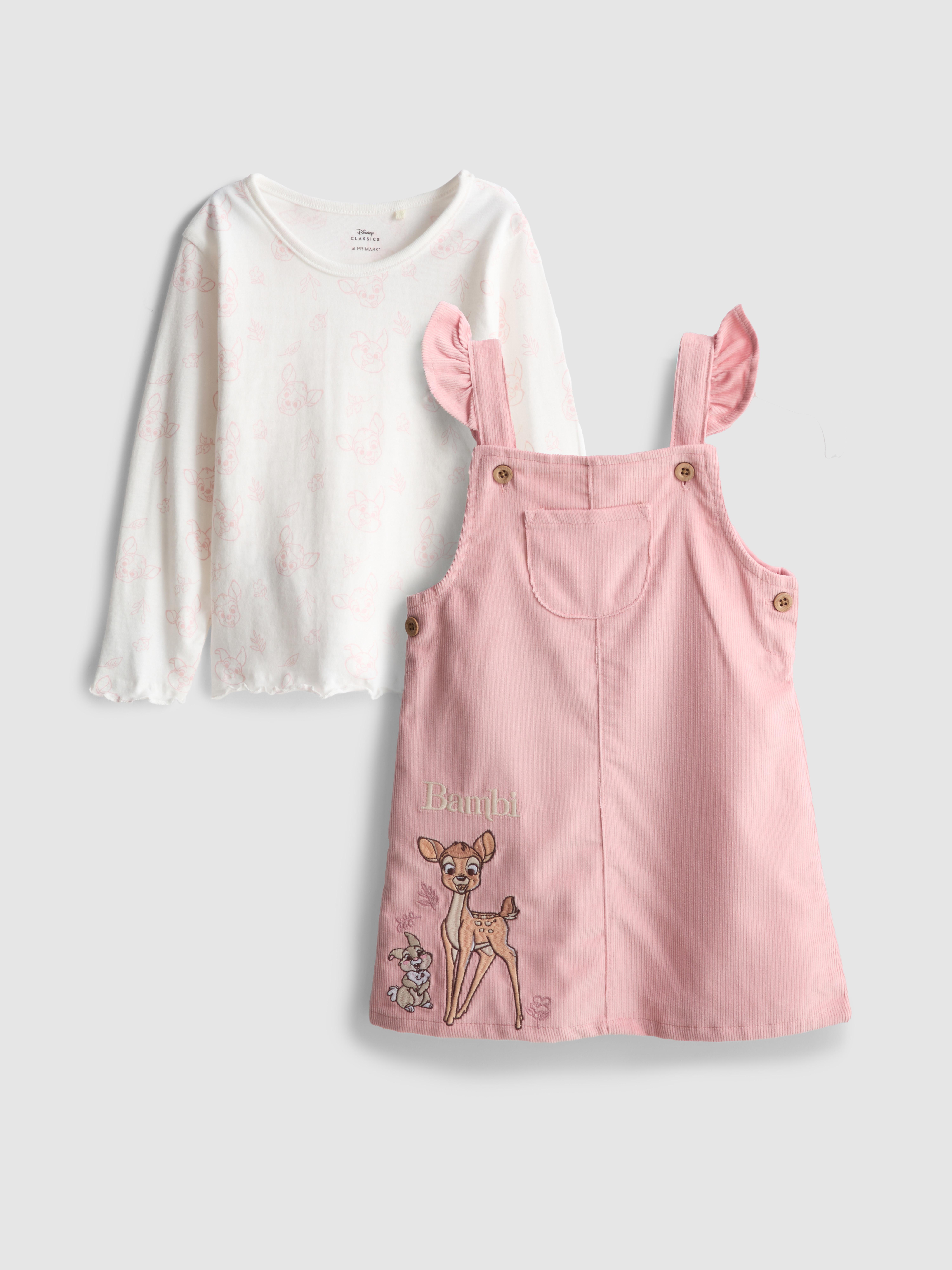 0-36mths | Disney's Bambi Long Sleeve T-Shirt and Pinafore Dress Set