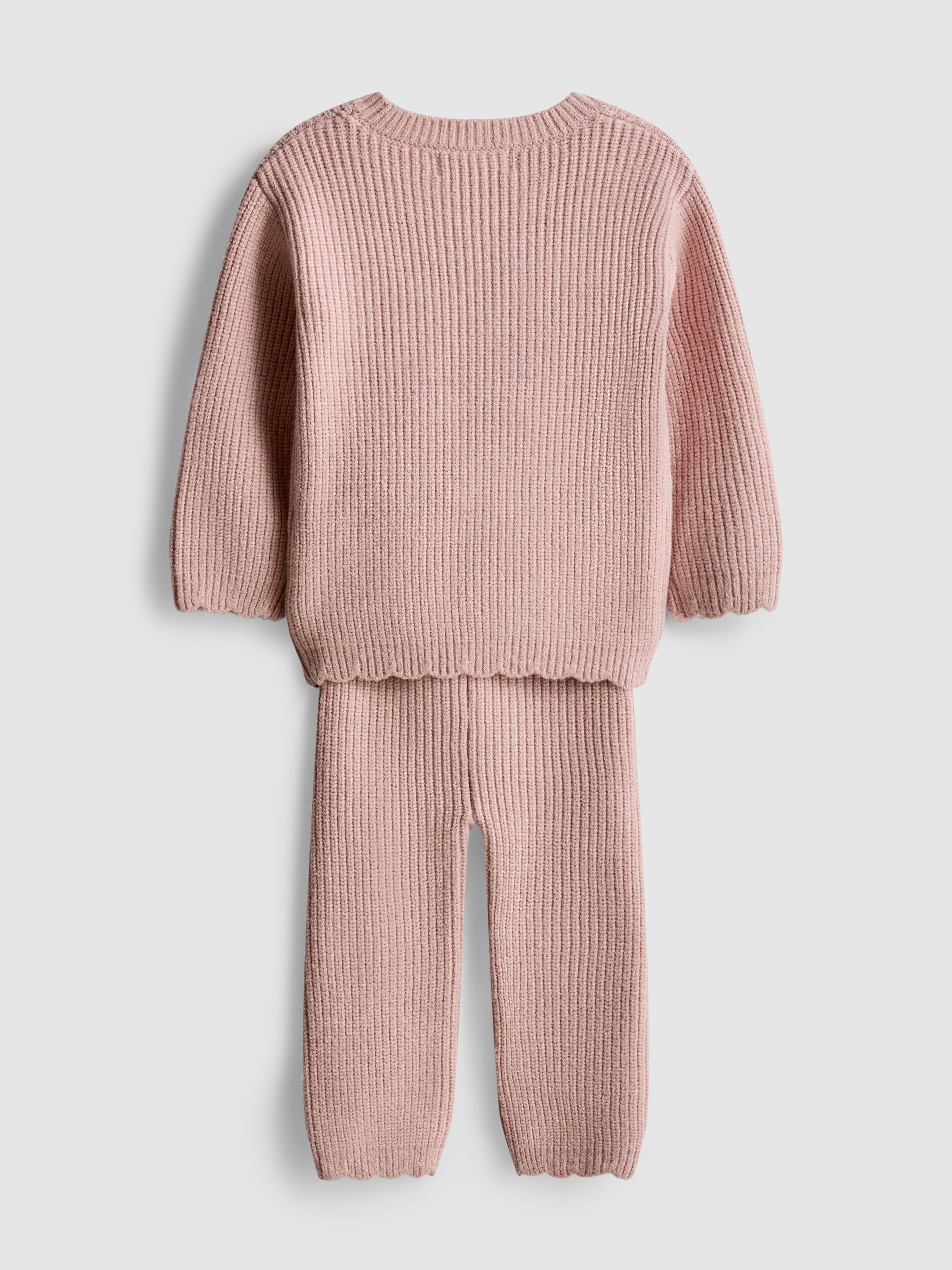 0-36mths | Crochet Flower Jumper and Knit Leggings Set