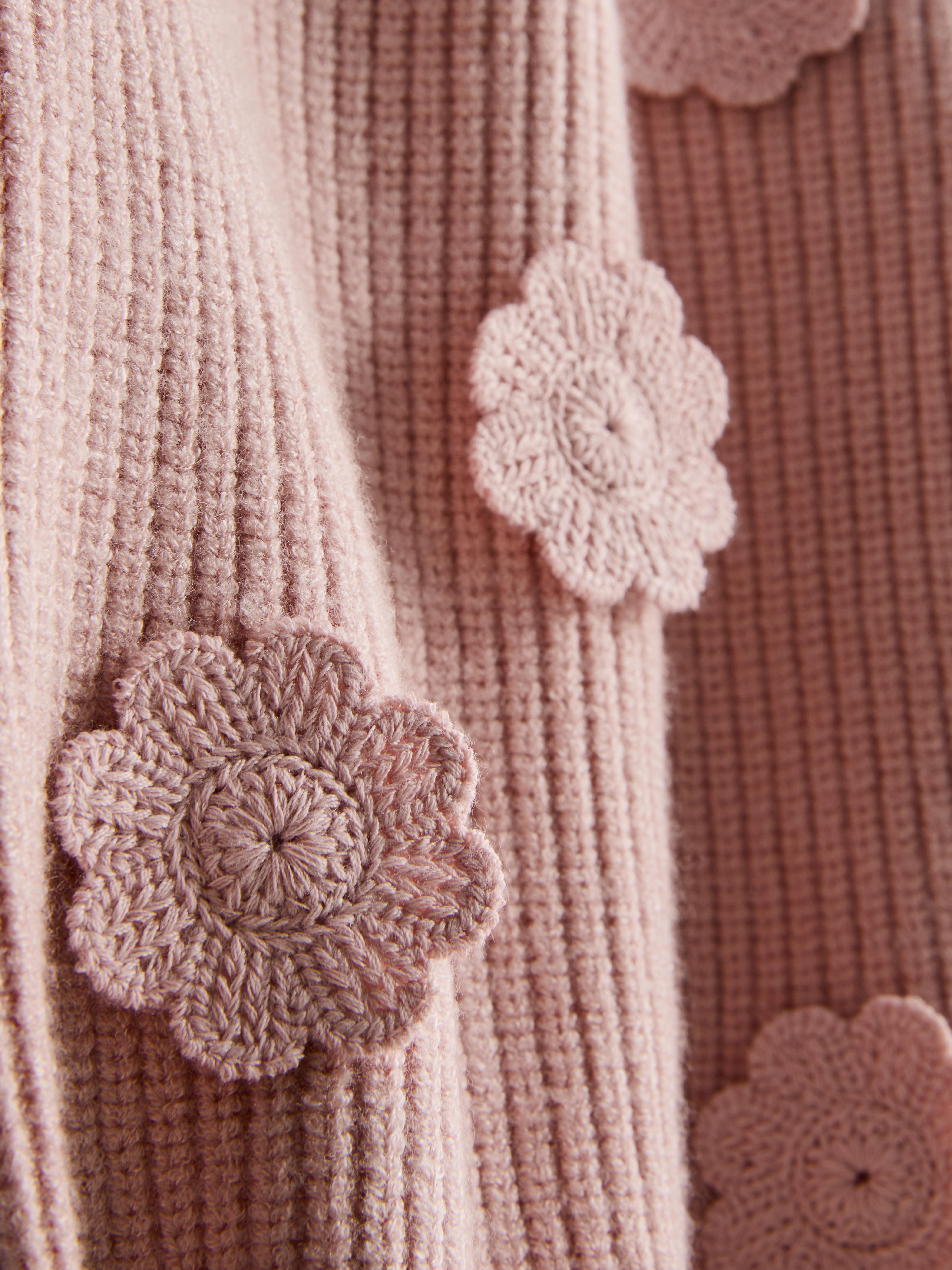Baby Girls Pink 0-36mths | Crochet Flower Jumper and Knit Leggings