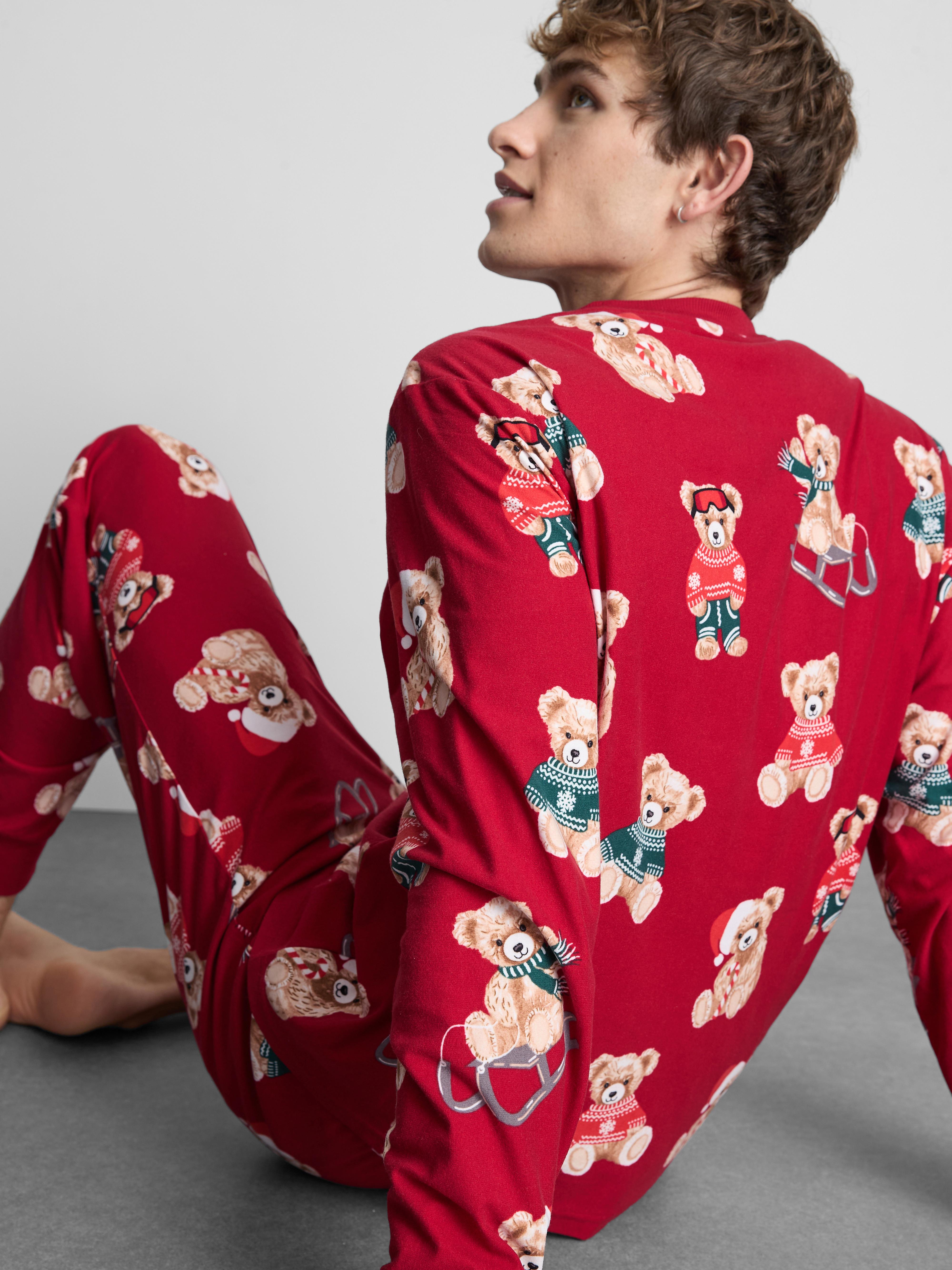 Men's Red Bear Family Christmas Pyjamas