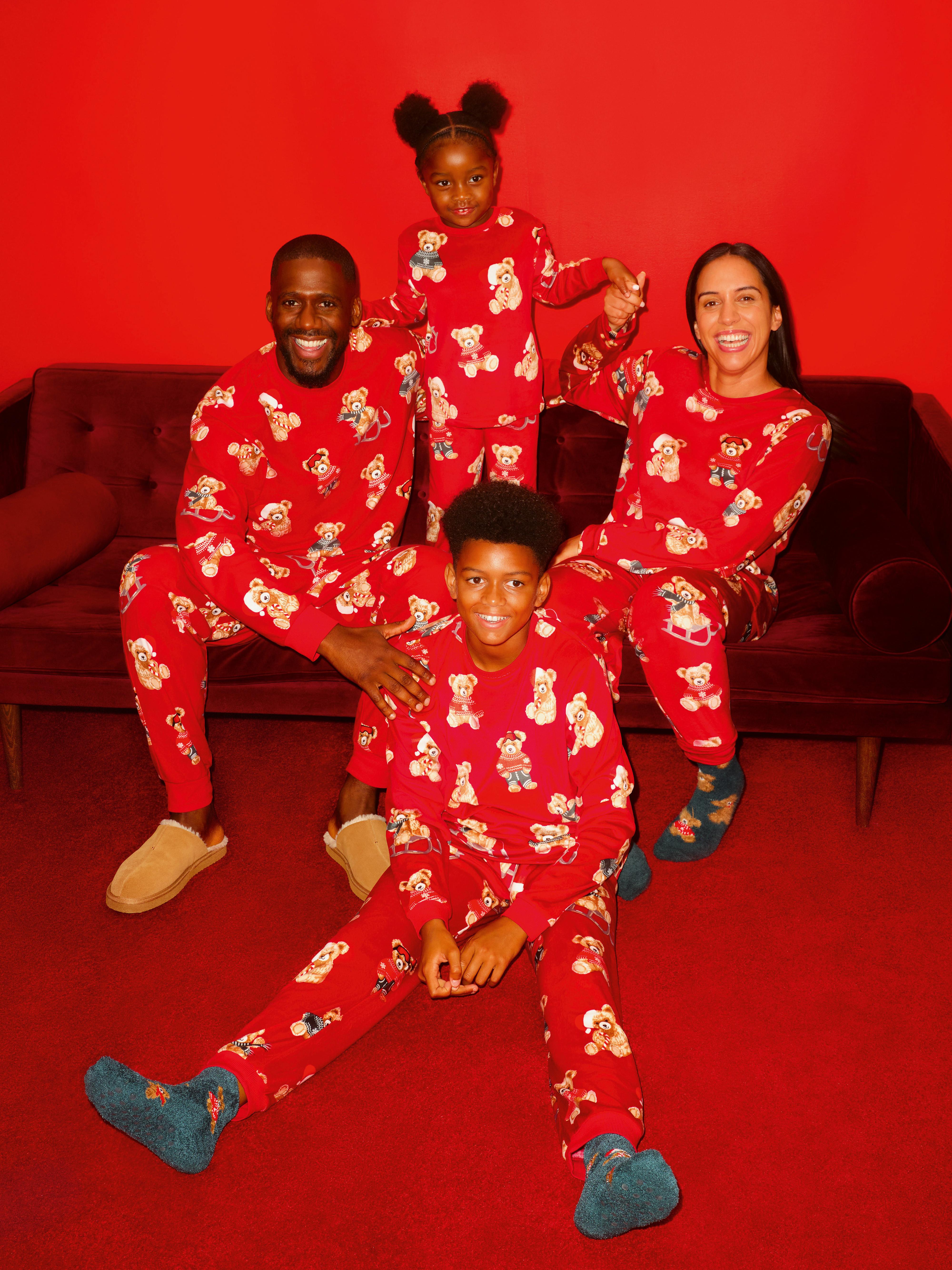 Men's Red Bear Family Christmas Pyjamas