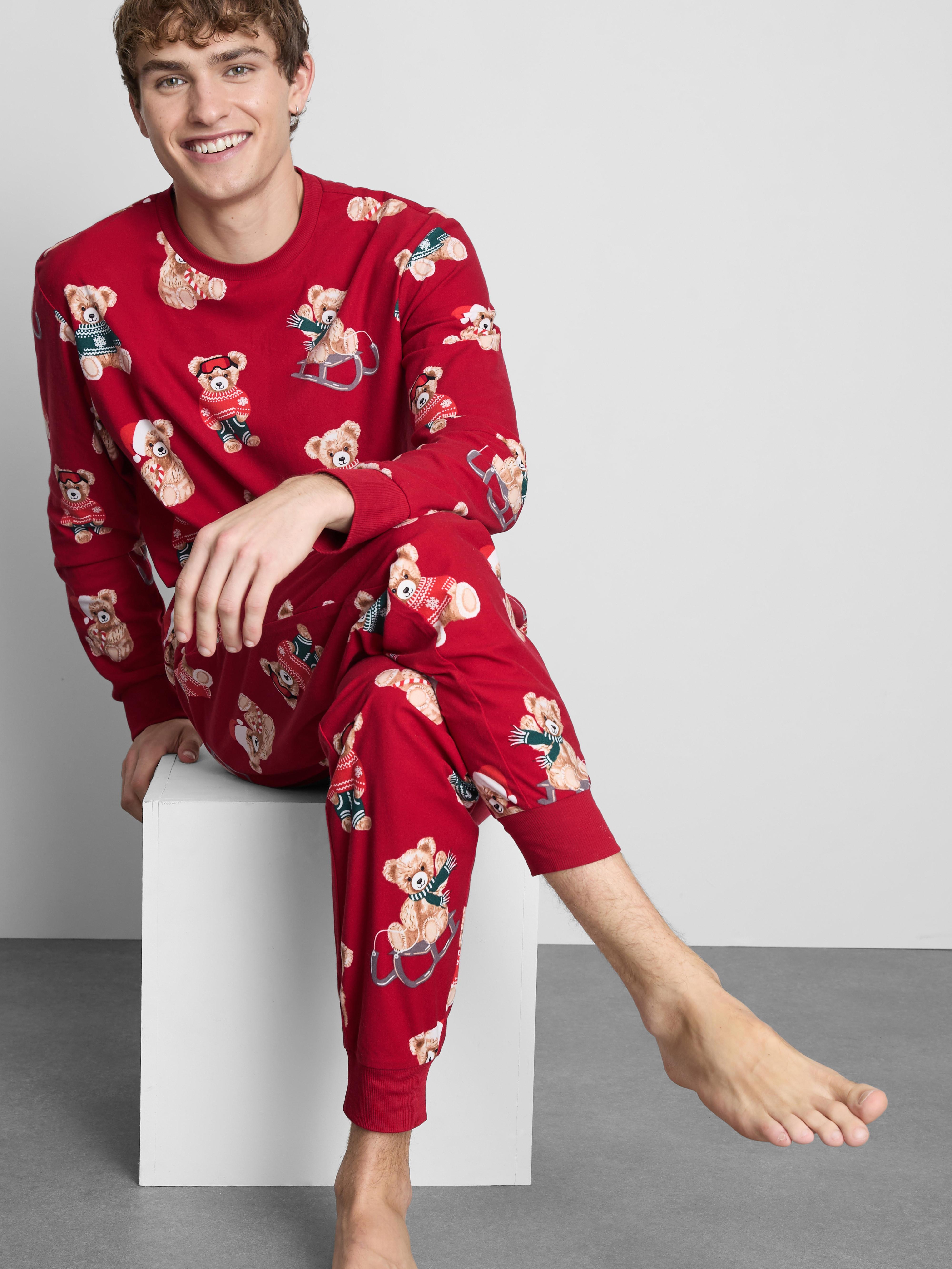 Men's Red Bear Family Christmas Pyjamas
