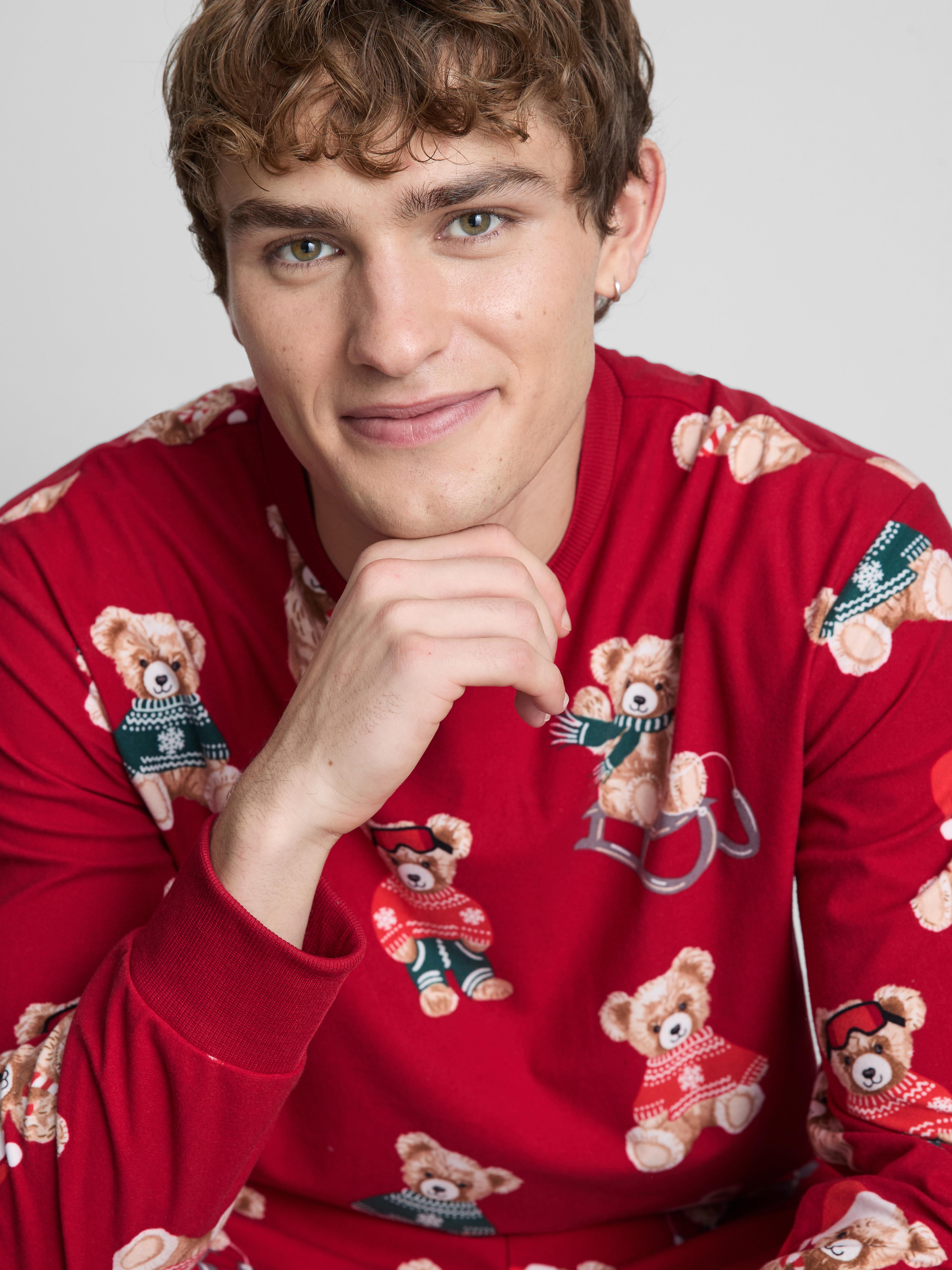 Men's Red Bear Family Christmas Pyjamas