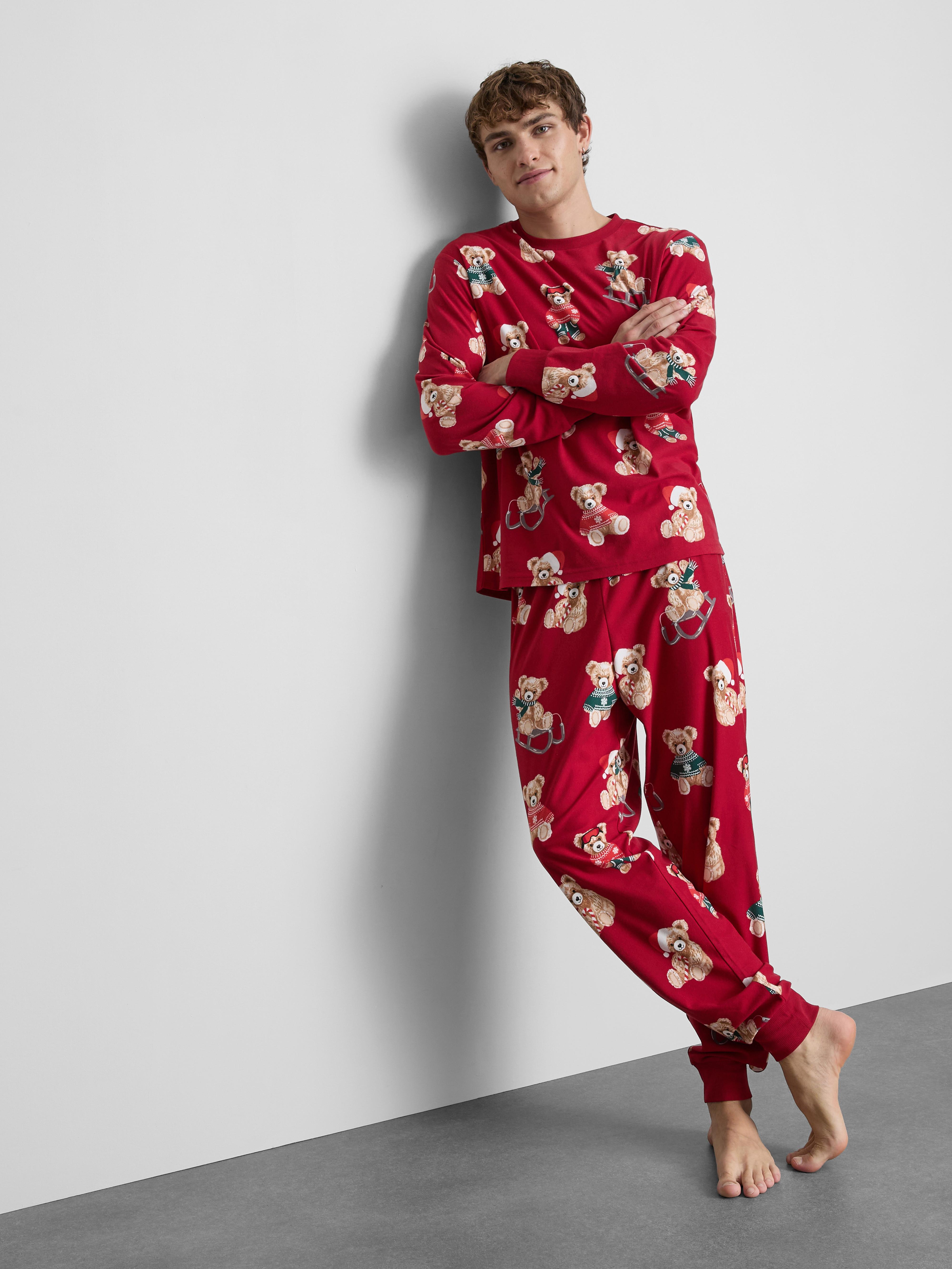 Men's Red Bear Family Christmas Pyjamas