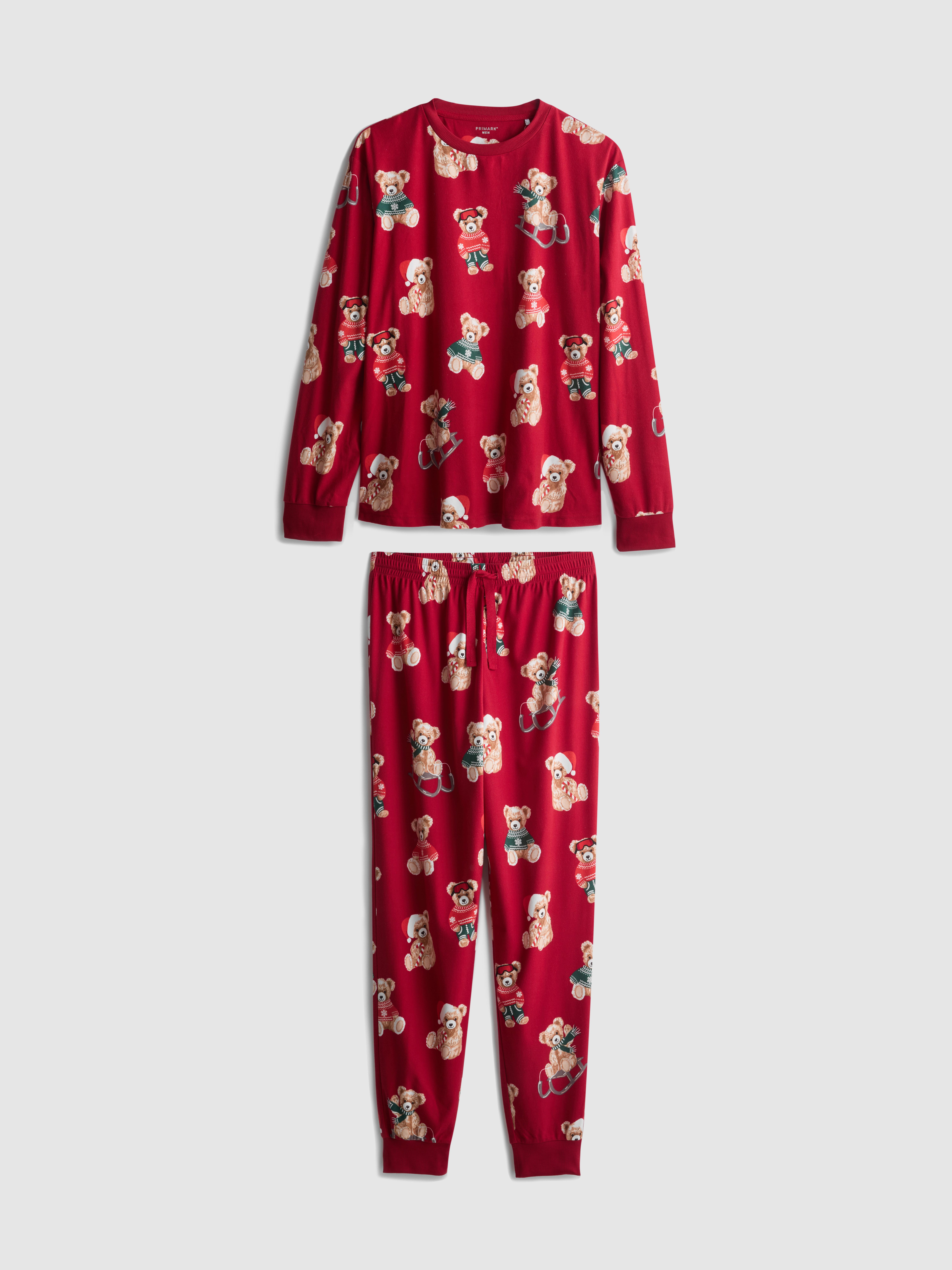 Men's Red Bear Family Christmas Pyjamas