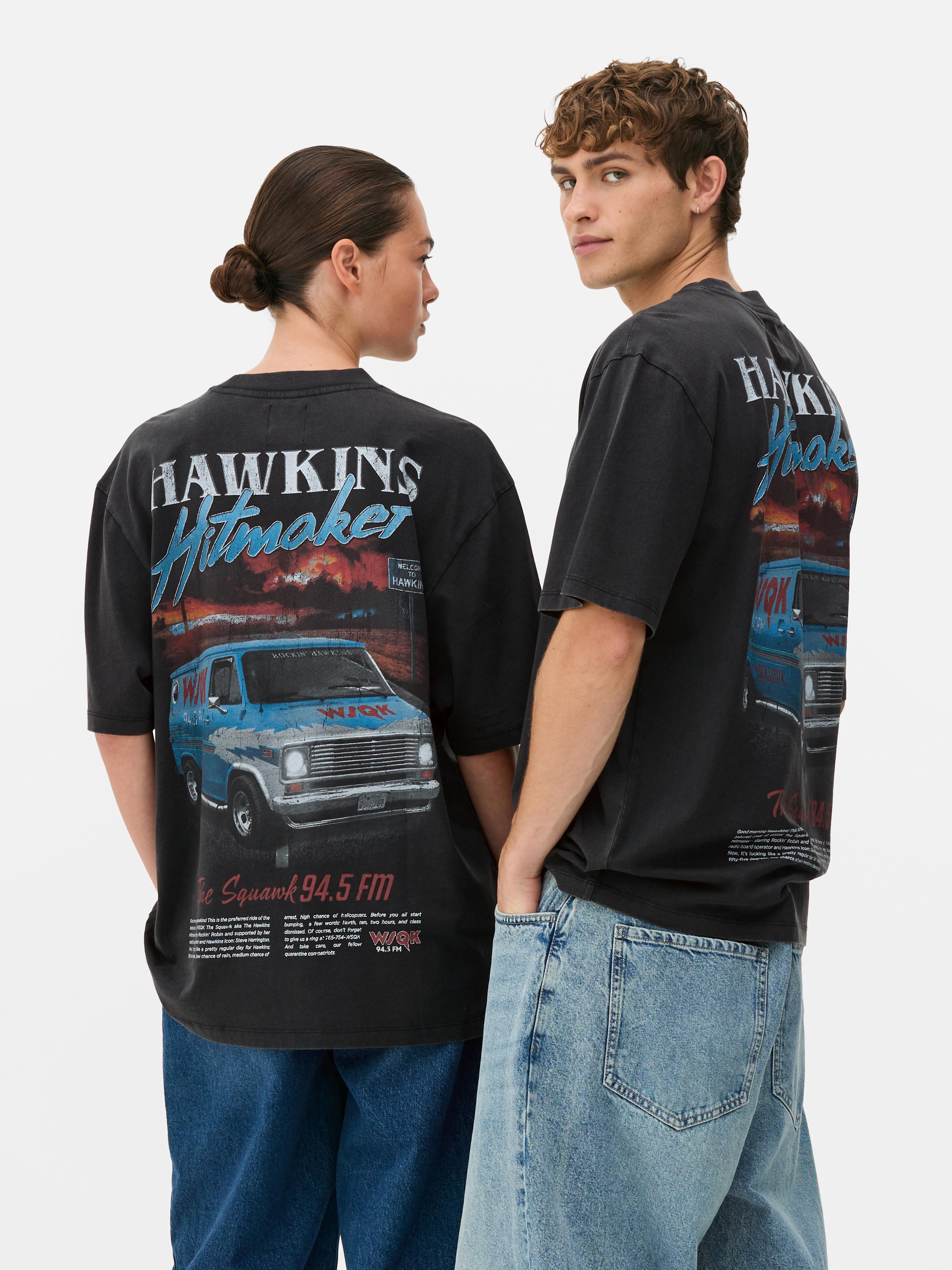 Men's Black Stranger Things Short Sleeve Hawkins Hitmaker T-Shirt
