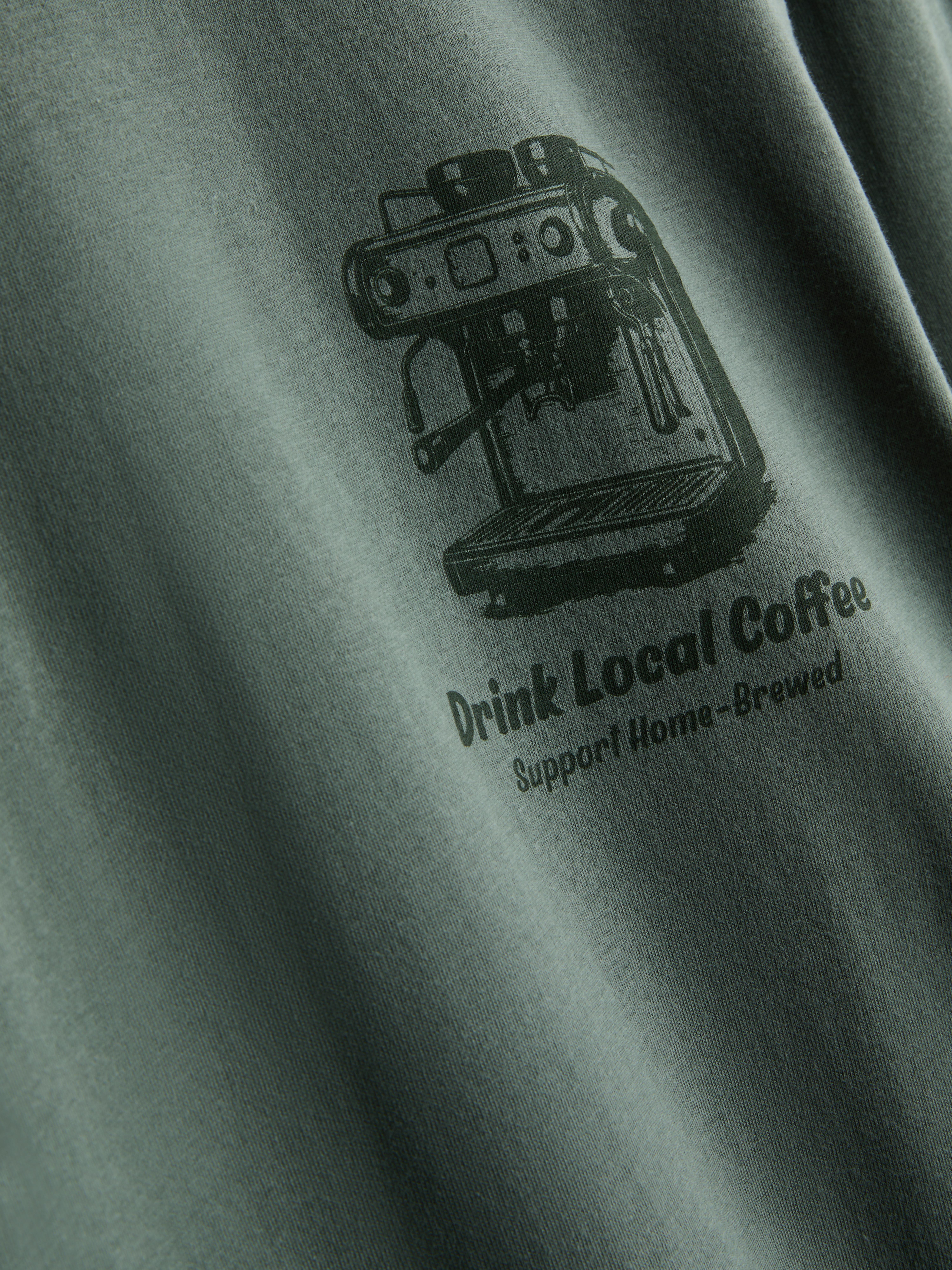 Langer Schlafanzug mit Café Society-Print