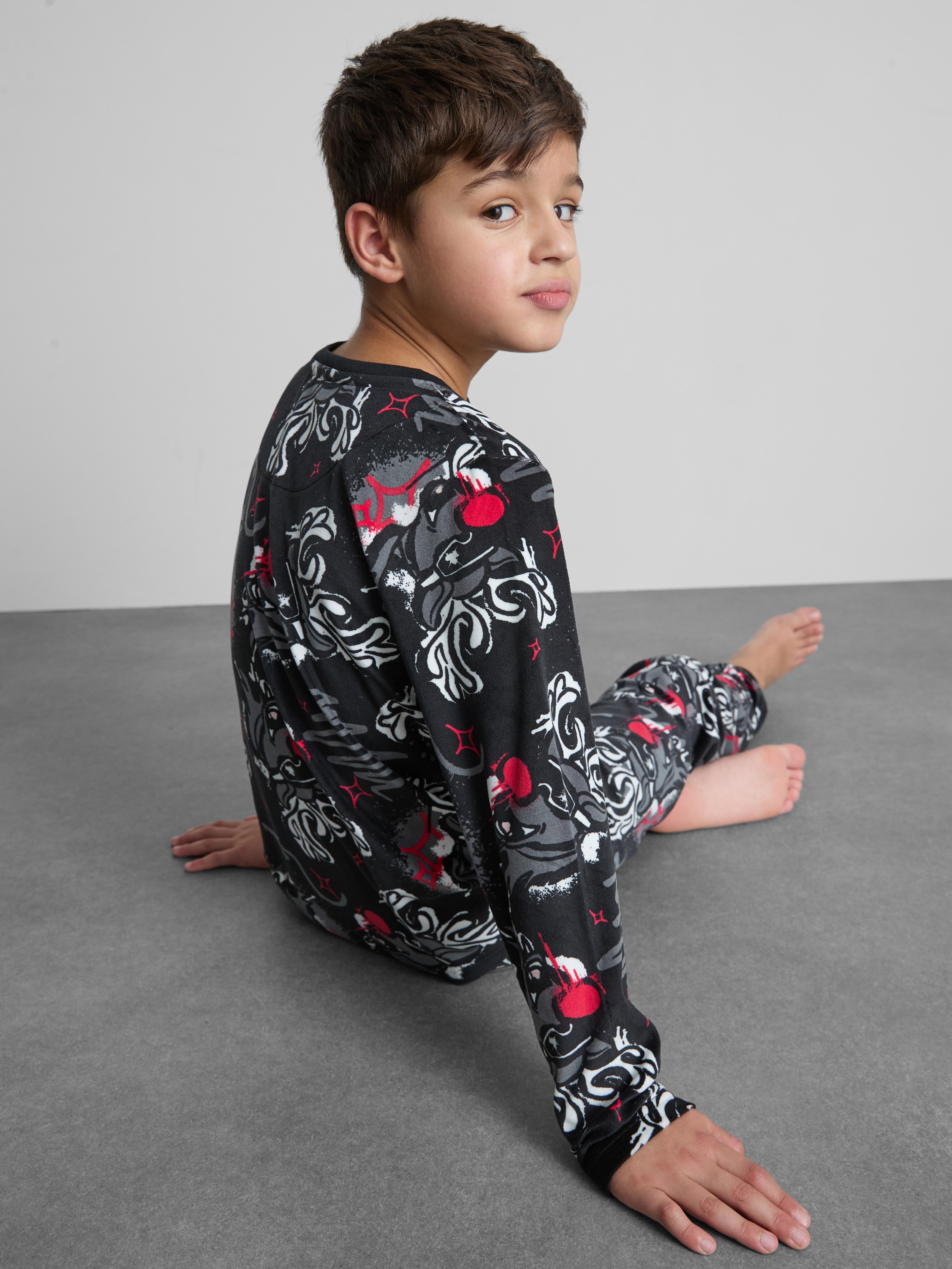 7–15 Jahre | Kuscheliger Schlafanzug mit Rentier-Grafik