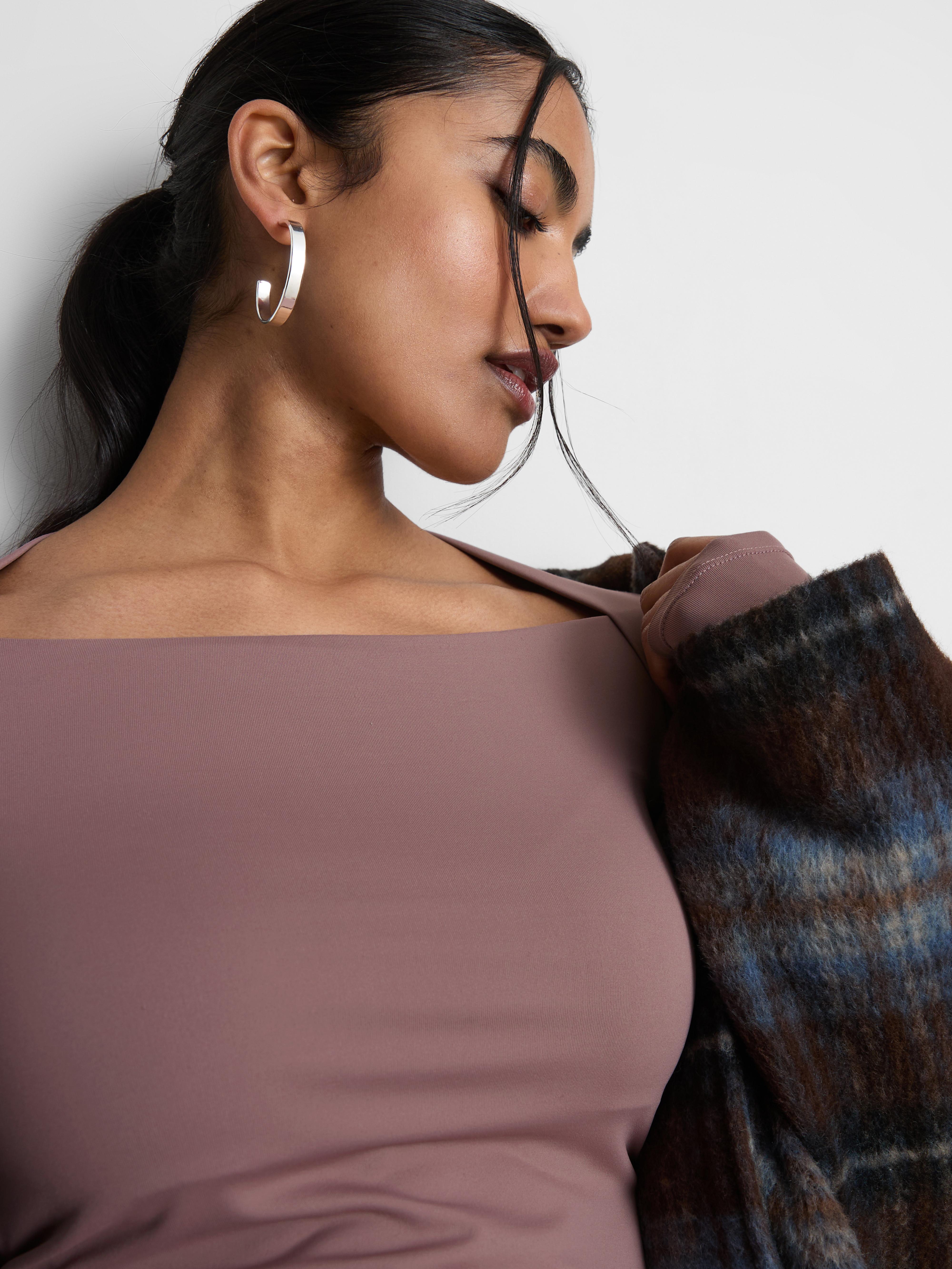 Women's Pink Drape Square-Neck Top