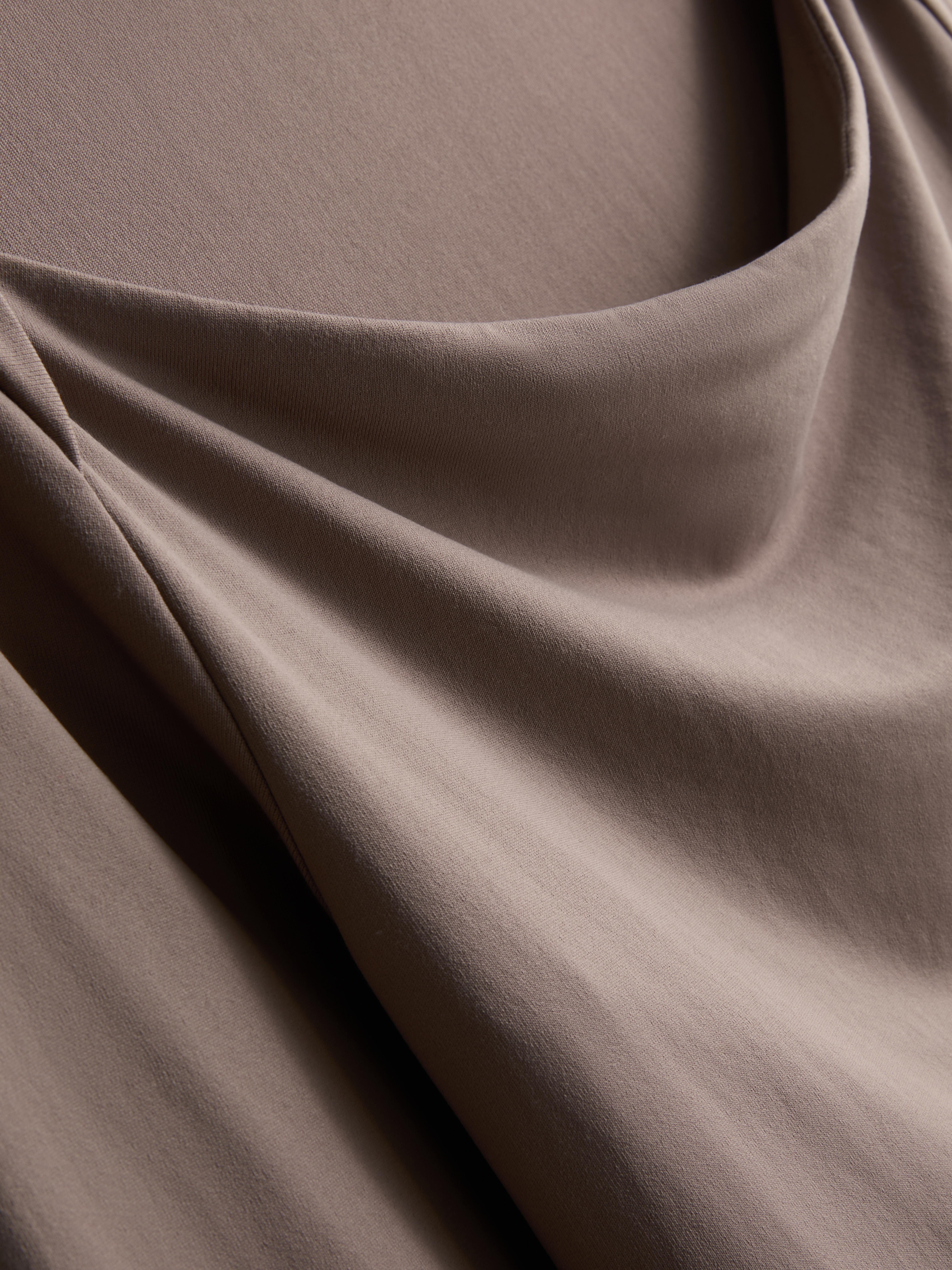 Women's Taupe Drape Square-Neck Top