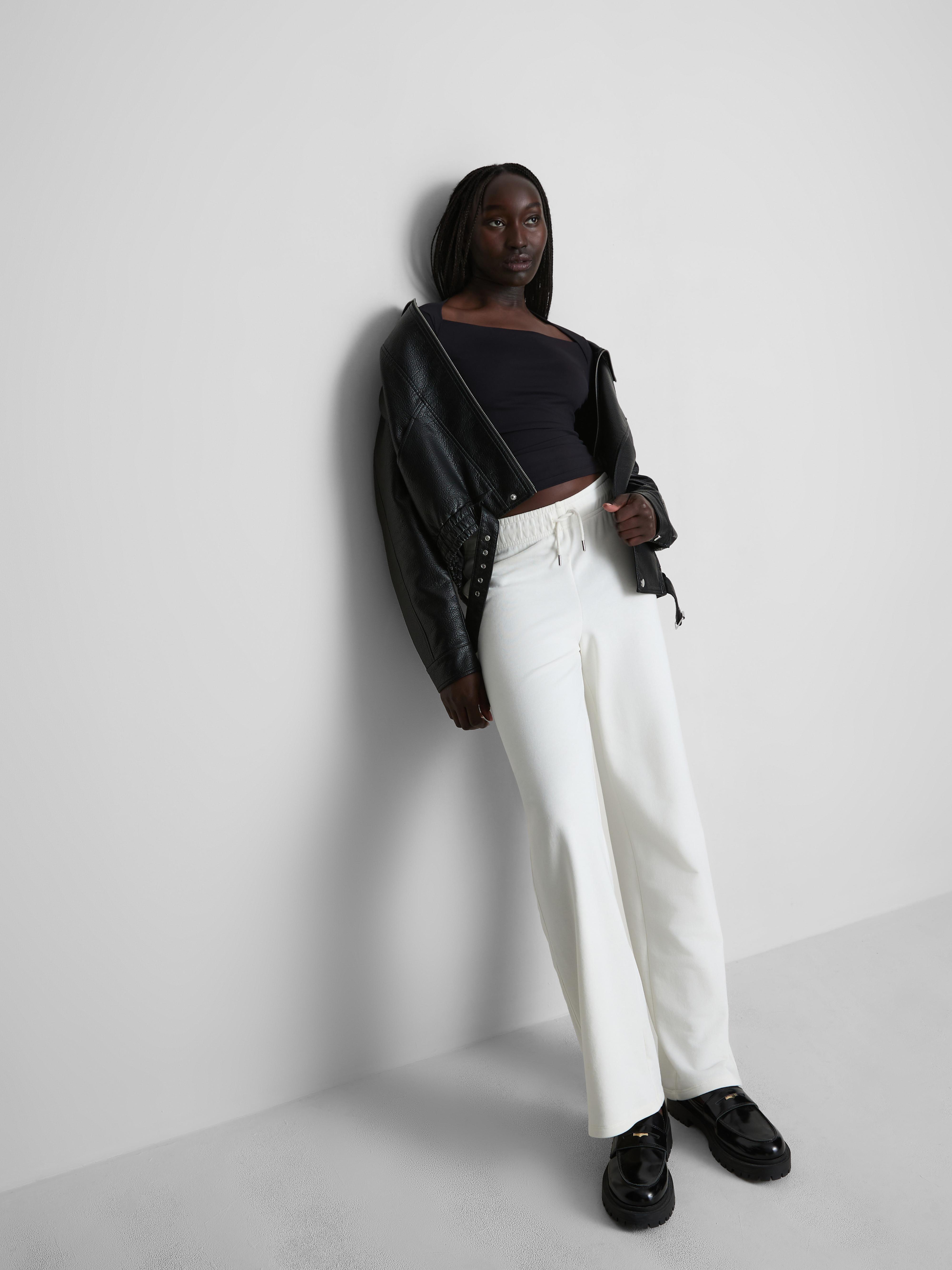 Women's Black Drape Square-Neck Top